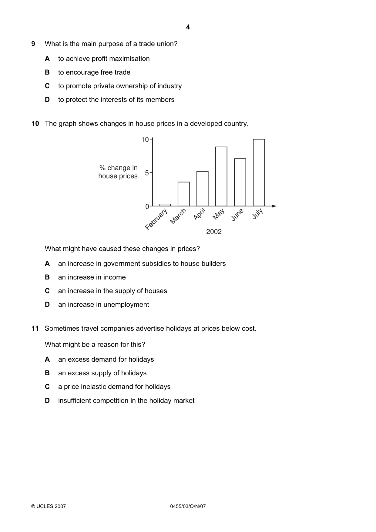 Cambridge IGCSE Economics 0455 2007 Oct/Nov Paper 3 · Variant 1 question paper, page 4 of 12