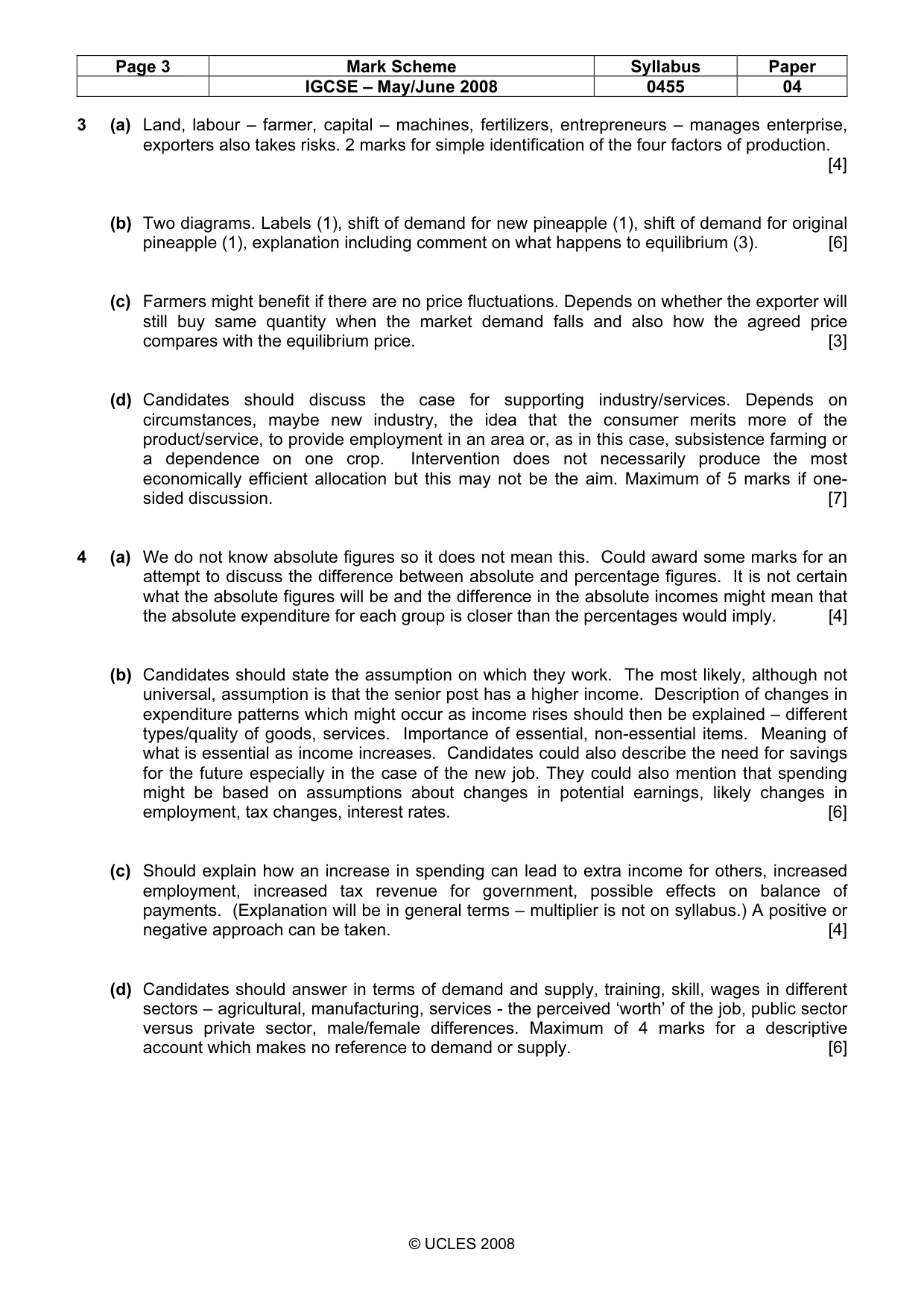 Mark scheme, page 3 of 5