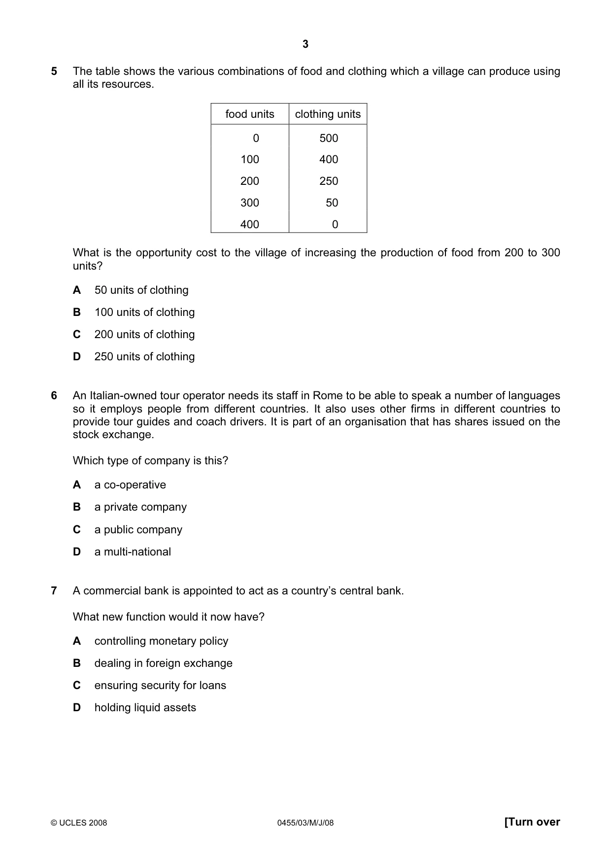 Cambridge IGCSE Economics 0455 2008 May/June Paper 3 · Variant 1 question paper, page 3 of 12