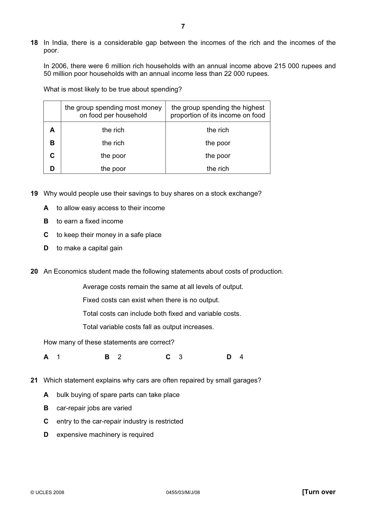 Cambridge IGCSE Economics 0455 2008 May/June Paper 3 · Variant 1 question paper, page 7 of 12