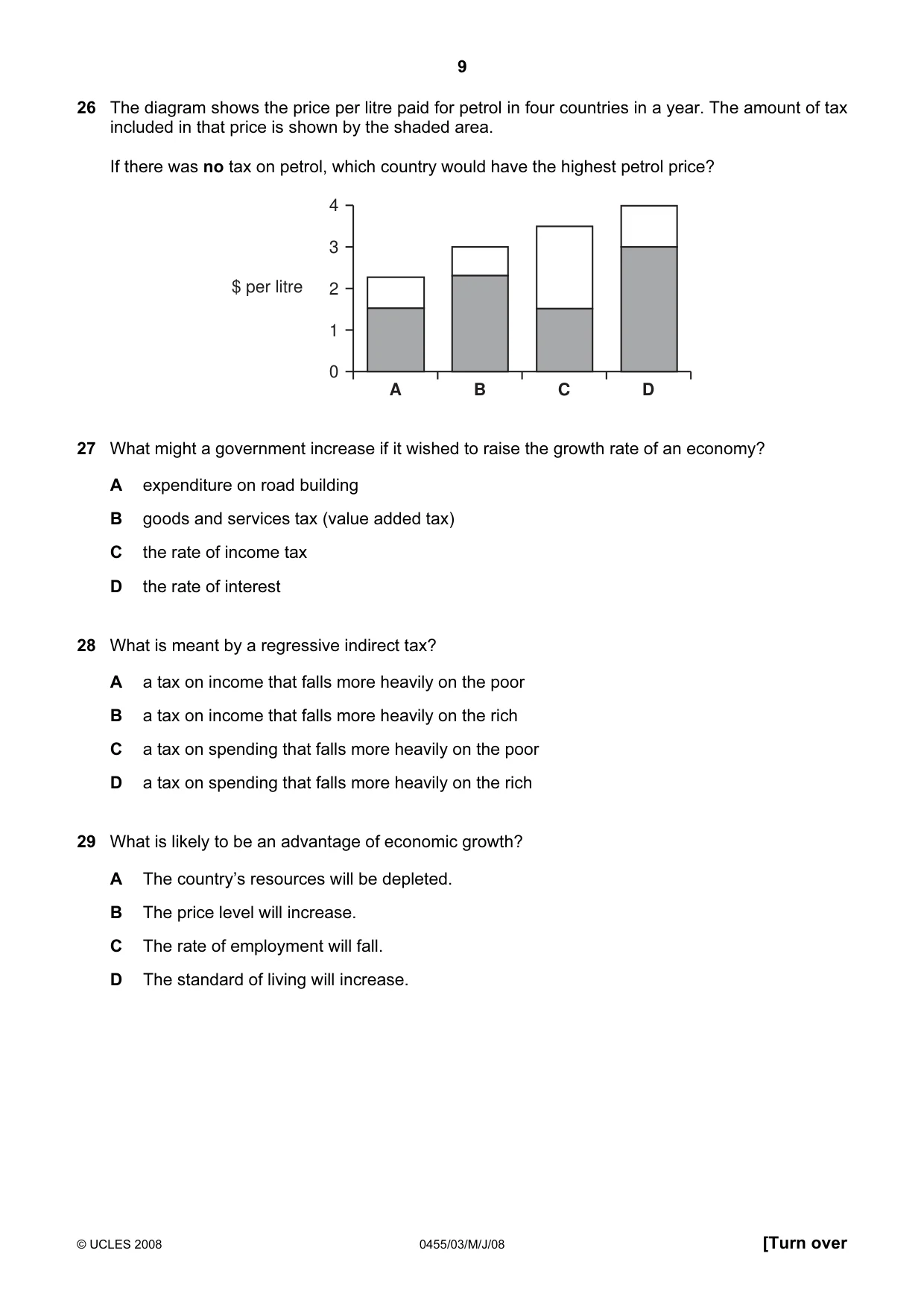 Cambridge IGCSE Economics 0455 2008 May/June Paper 3 · Variant 1 question paper, page 9 of 12