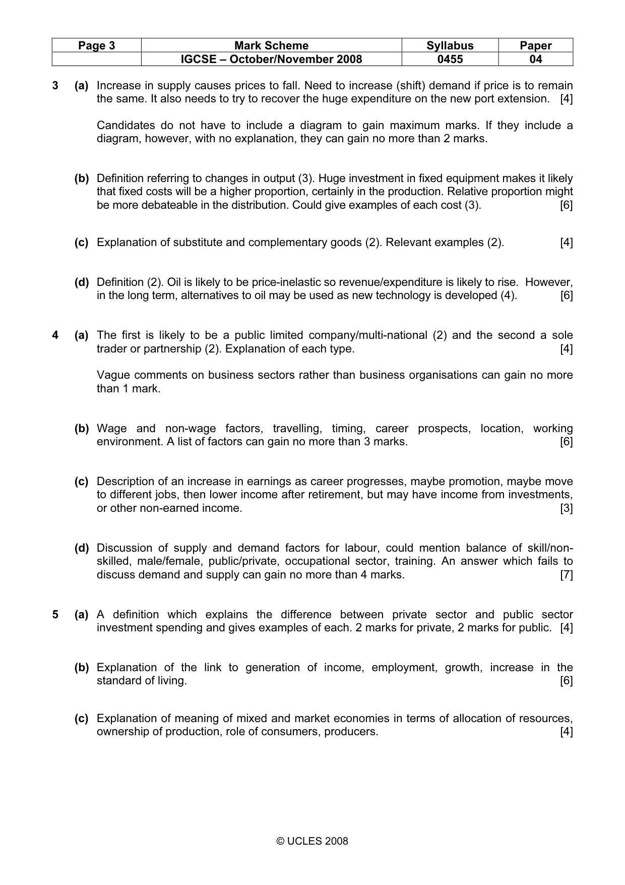 Mark scheme, page 3 of 4