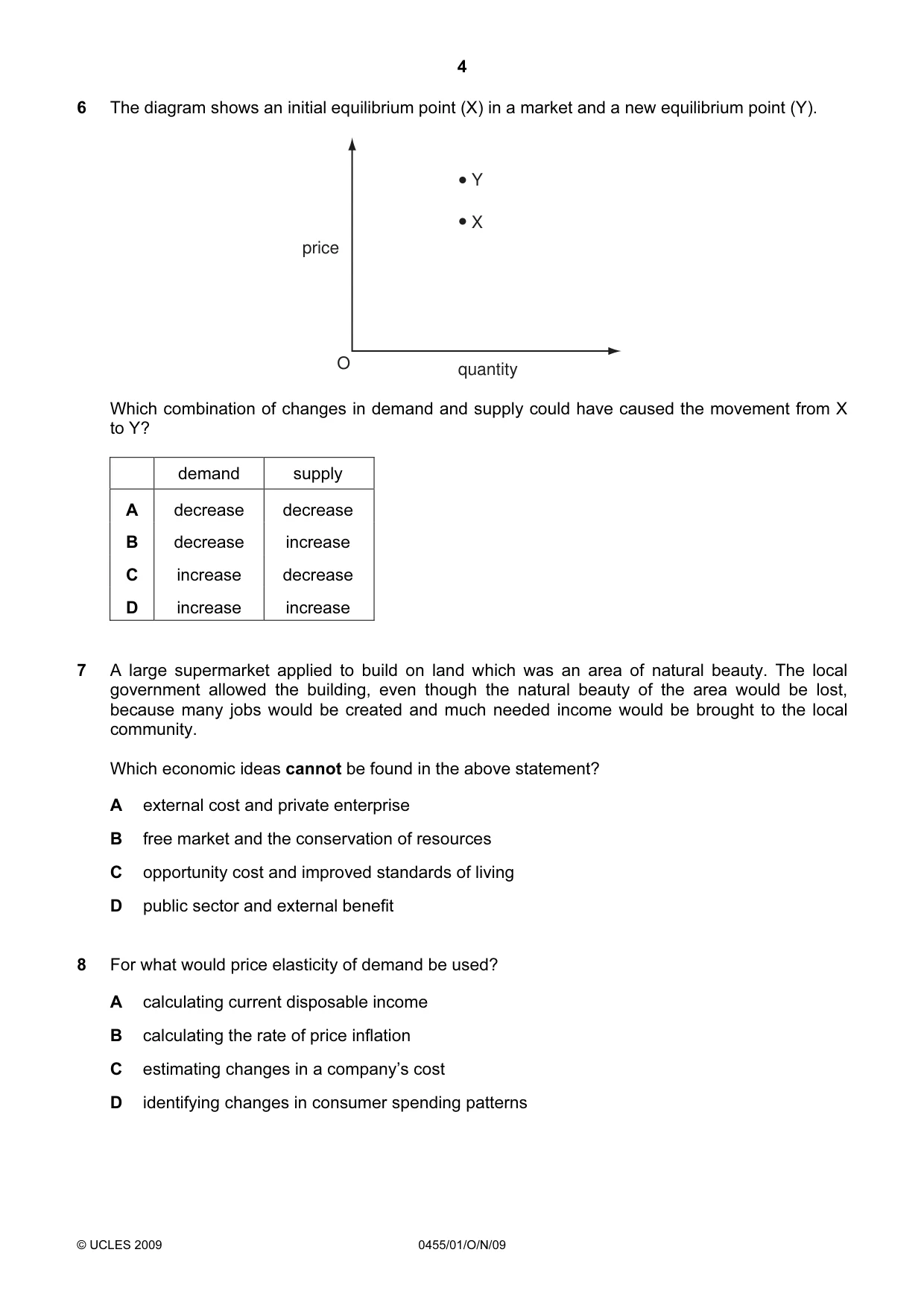 Cambridge IGCSE Economics 0455 2009 Oct/Nov Paper 1 · Variant 1 question paper, page 4 of 12