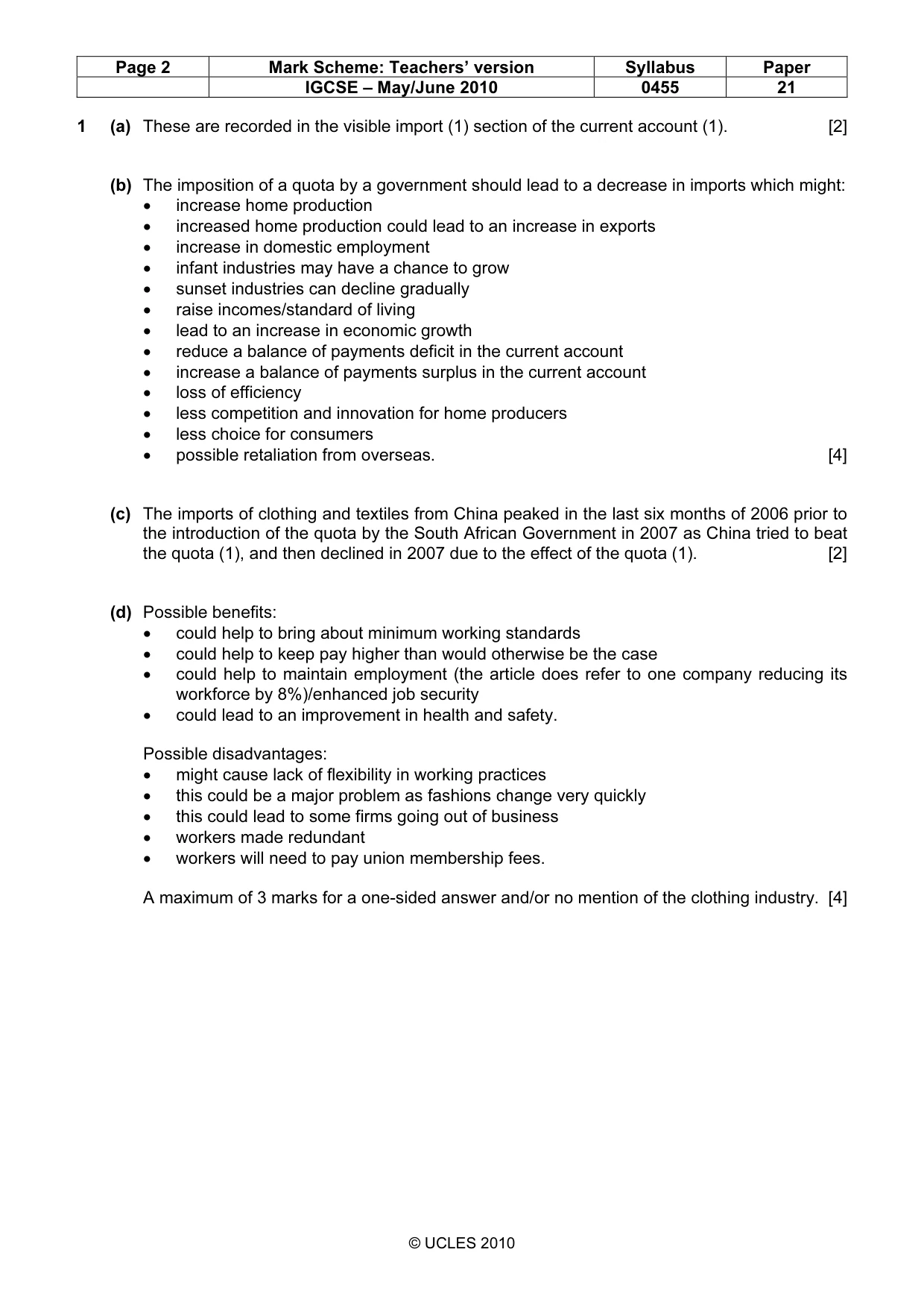 Mark scheme, page 2 of 9