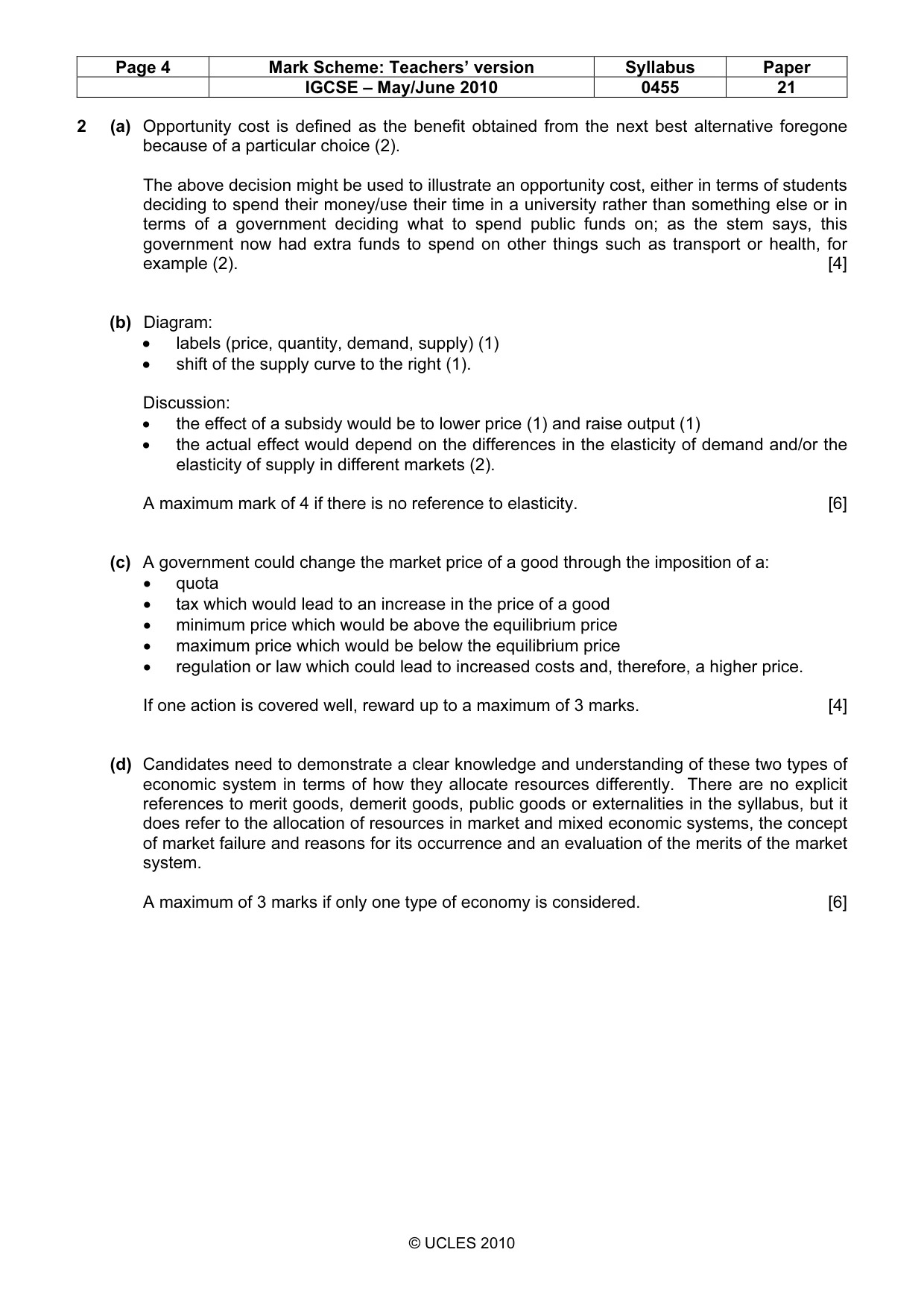 Mark scheme, page 4 of 9