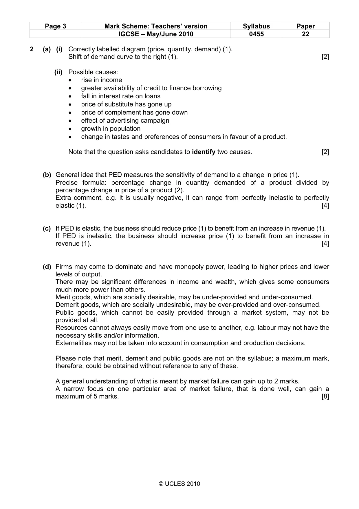 Mark scheme, page 3 of 8