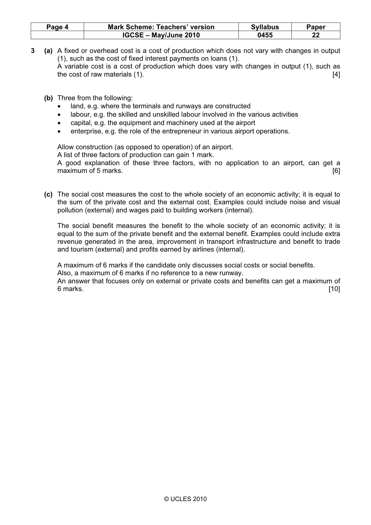 Mark scheme, page 4 of 8