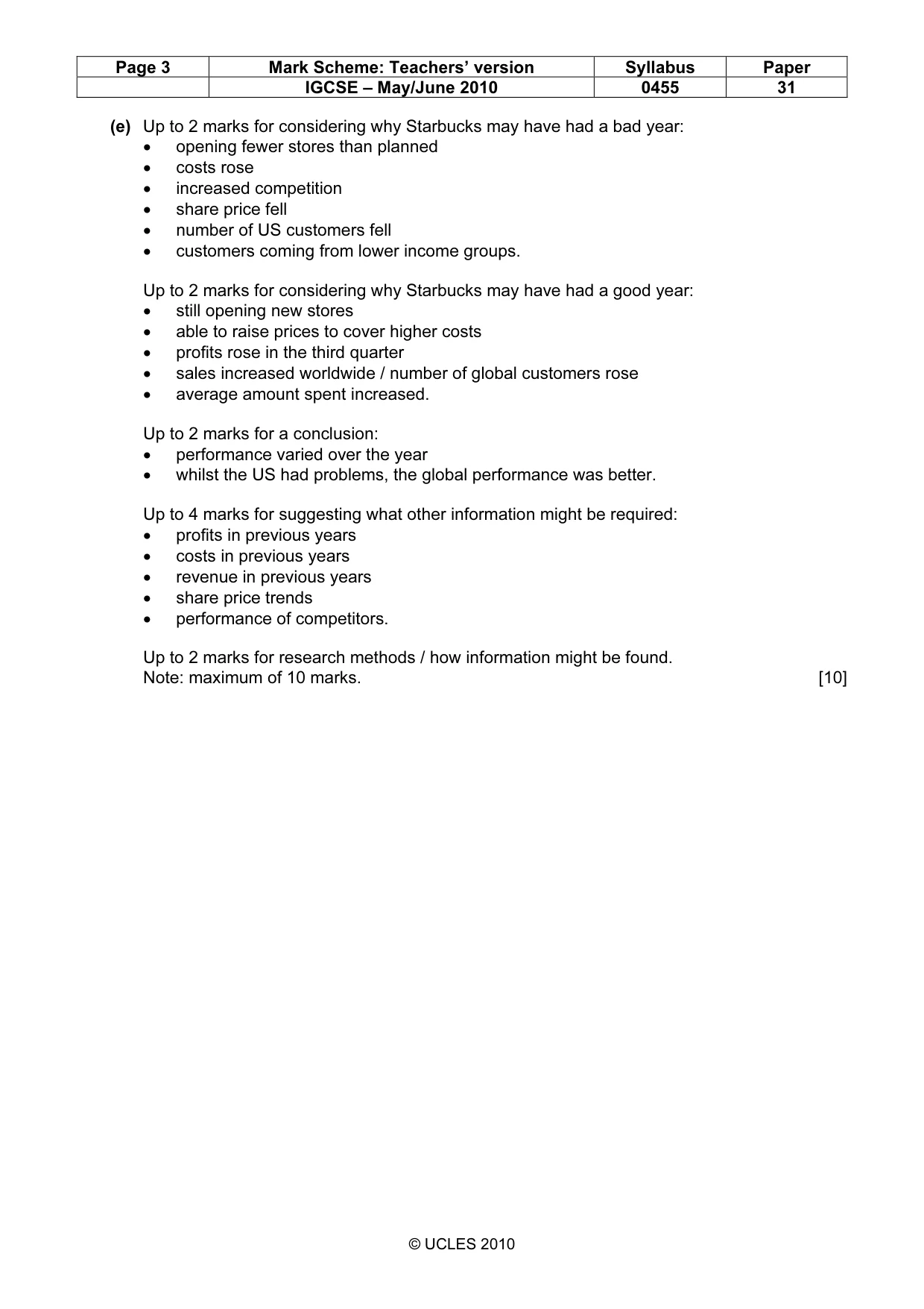 Mark scheme, page 3 of 4