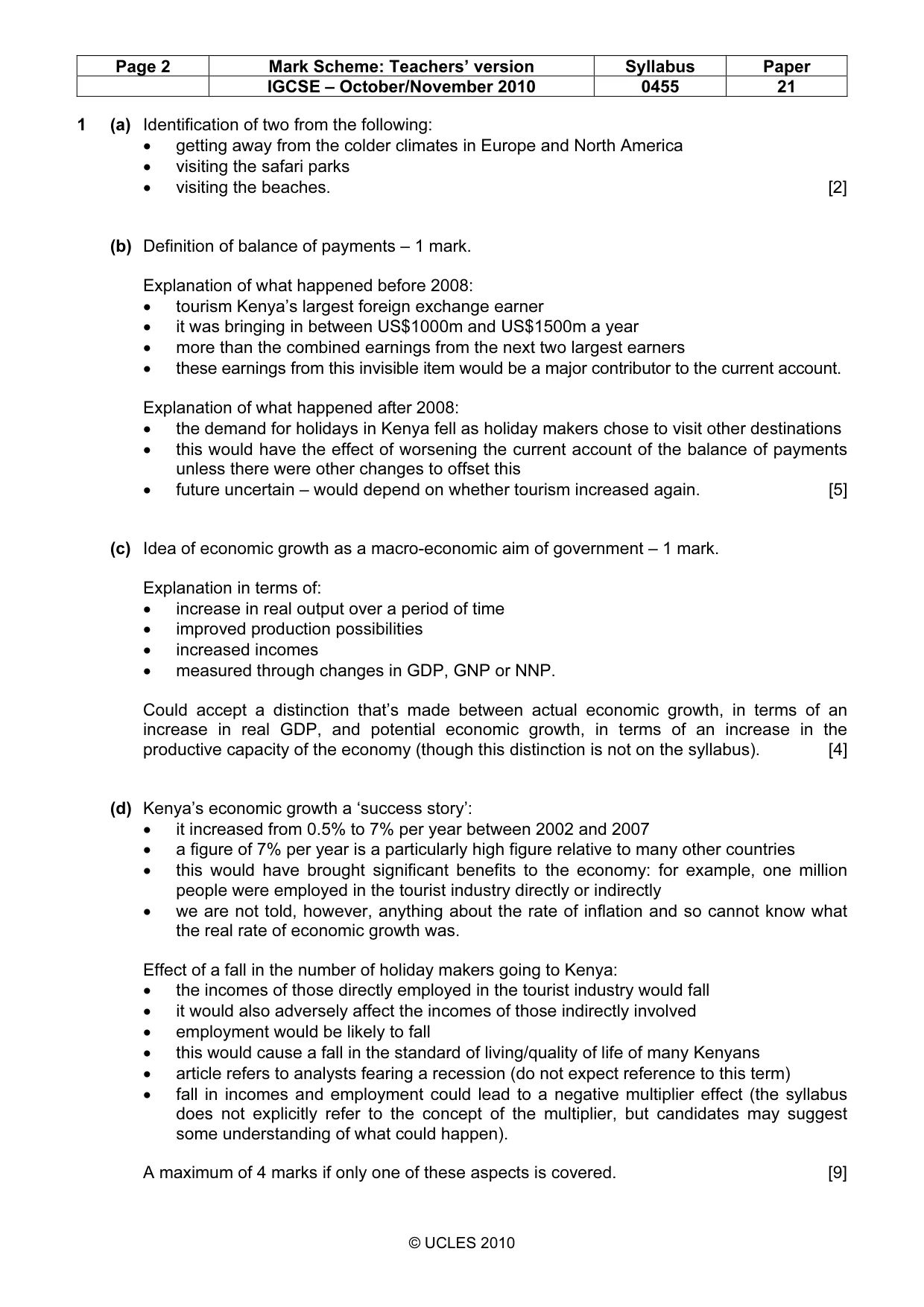 Mark scheme, page 2 of 8