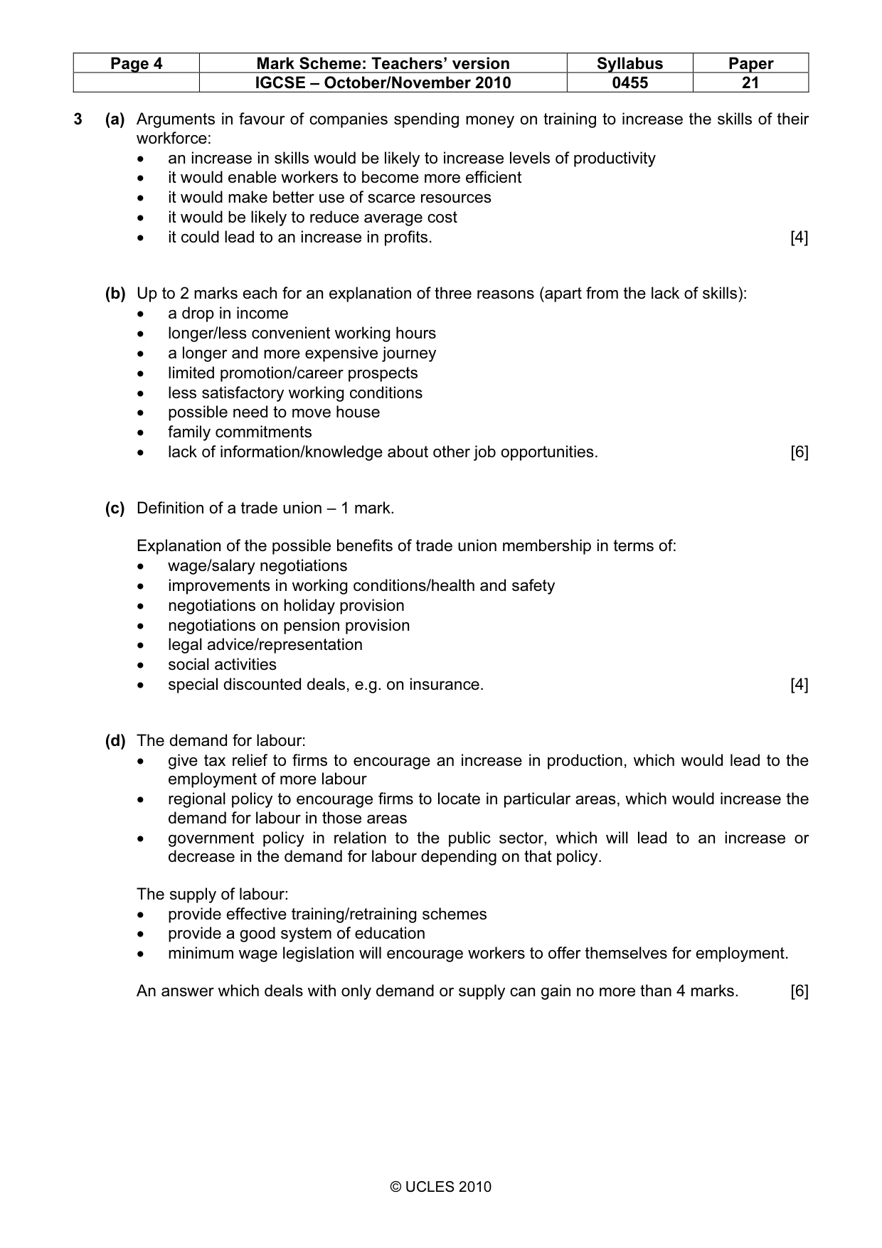 Mark scheme, page 4 of 8