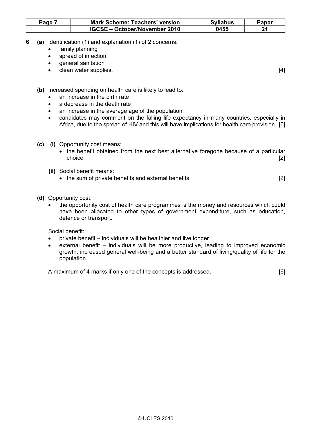 Mark scheme, page 7 of 8