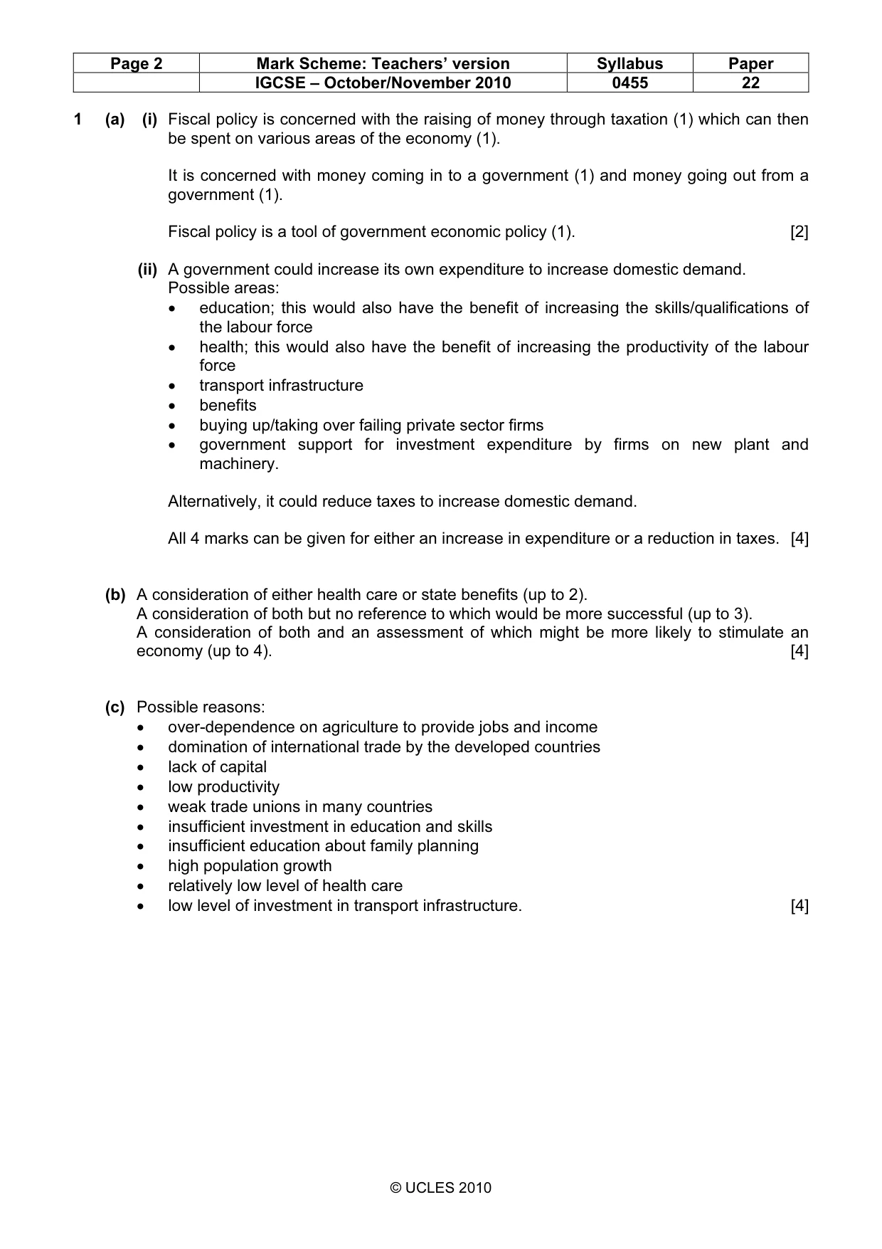 Mark scheme, page 2 of 9