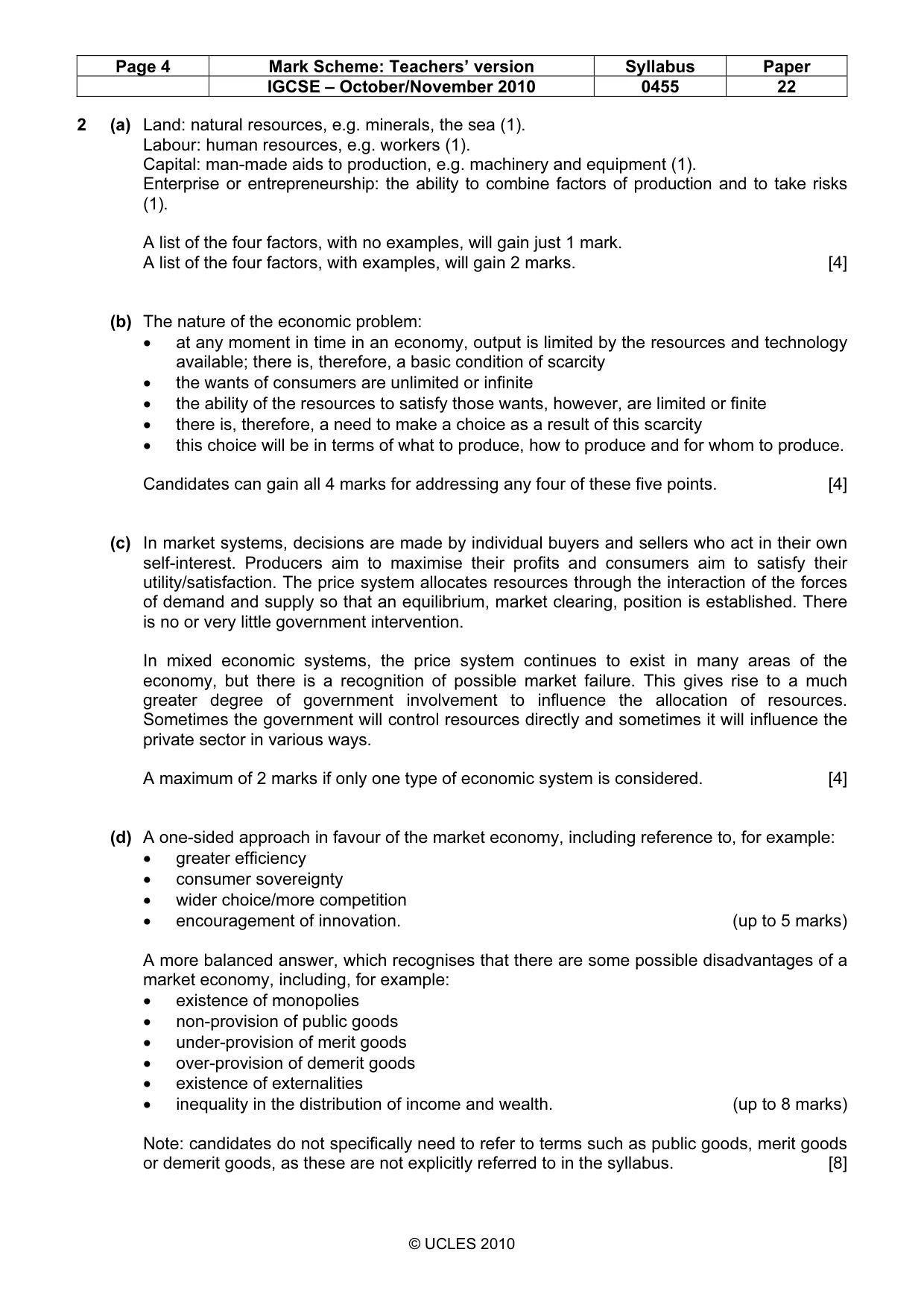 Mark scheme, page 4 of 9