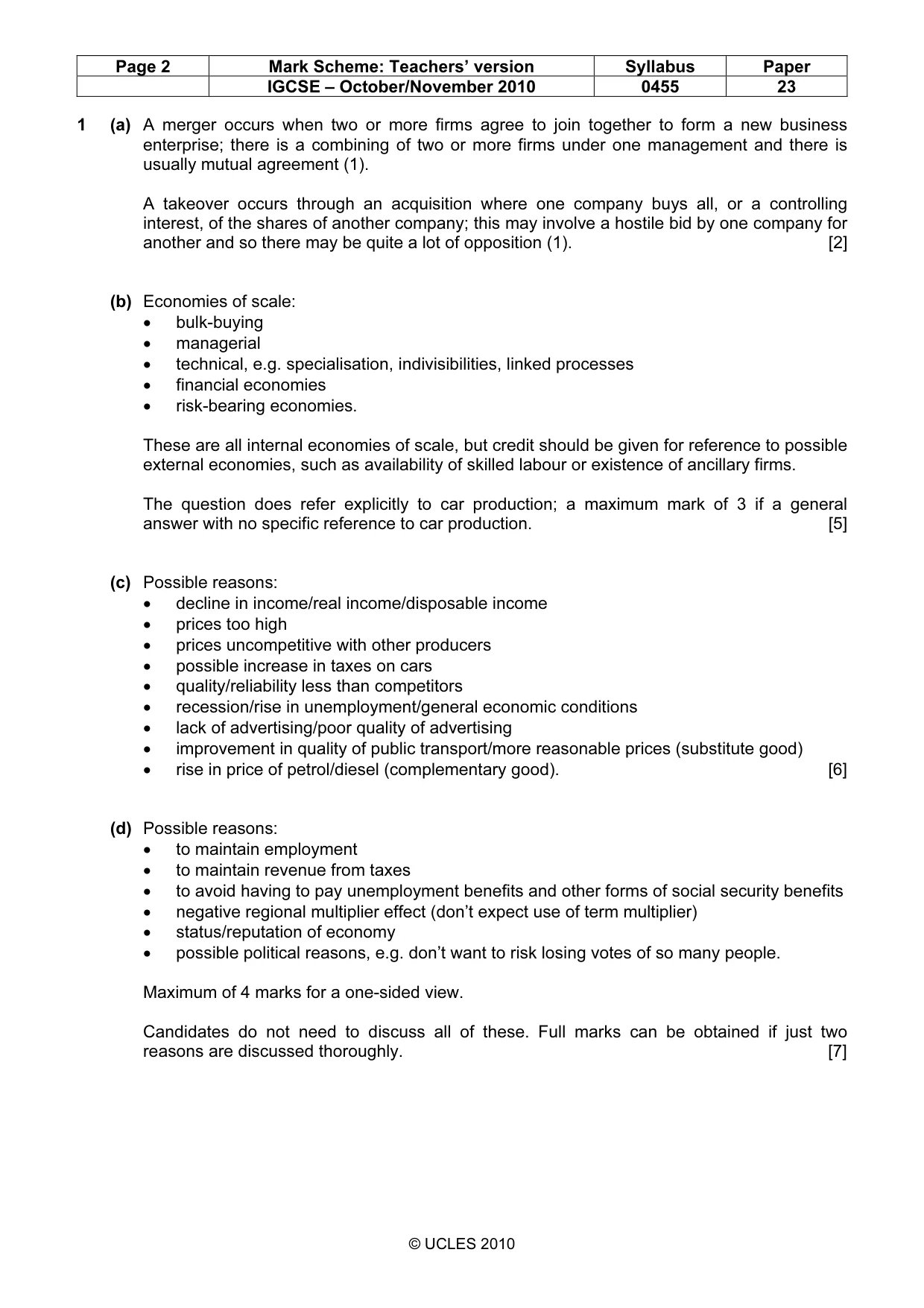 Mark scheme, page 2 of 8
