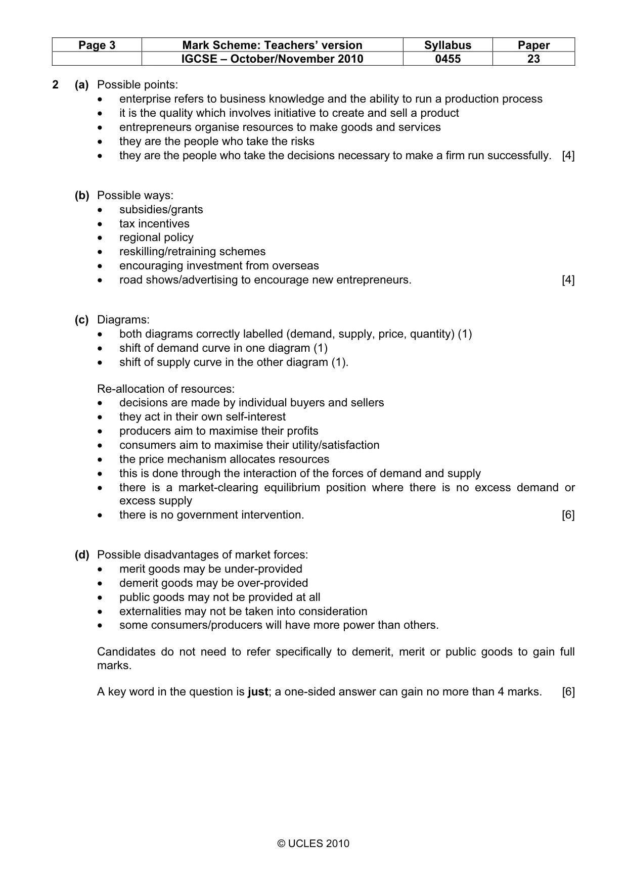 Mark scheme, page 3 of 8