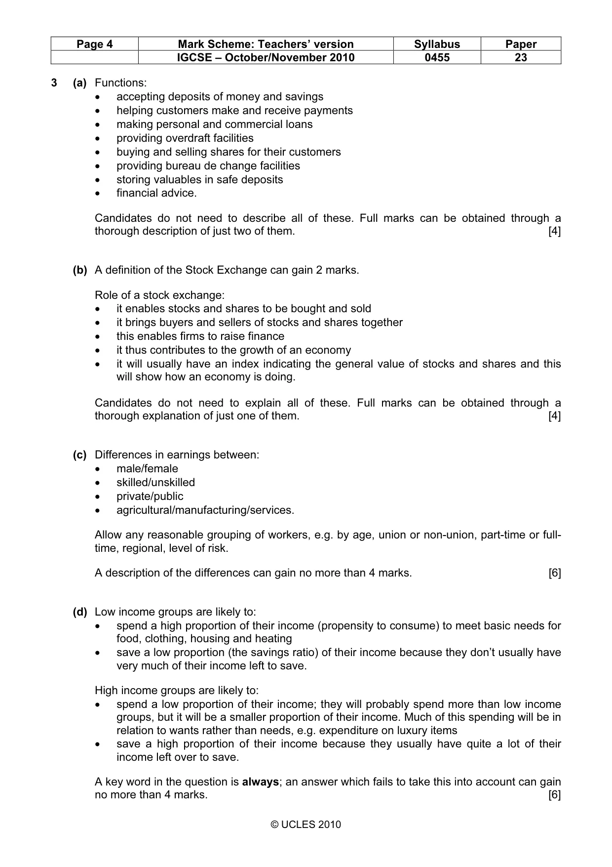Mark scheme, page 4 of 8