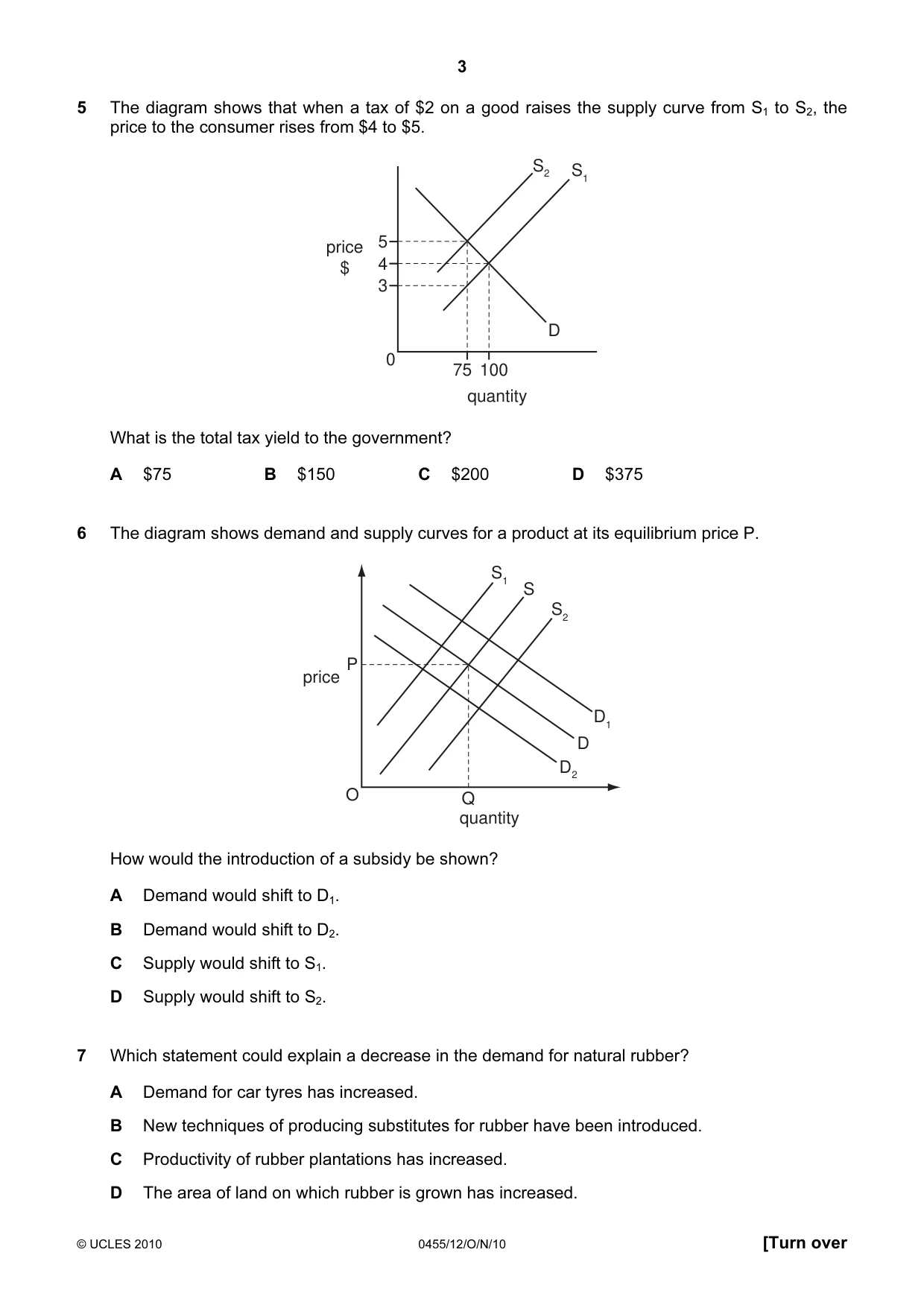 Cambridge IGCSE Economics 0455 2010 Oct/Nov Paper 1 · Variant 2 question paper, page 3 of 12