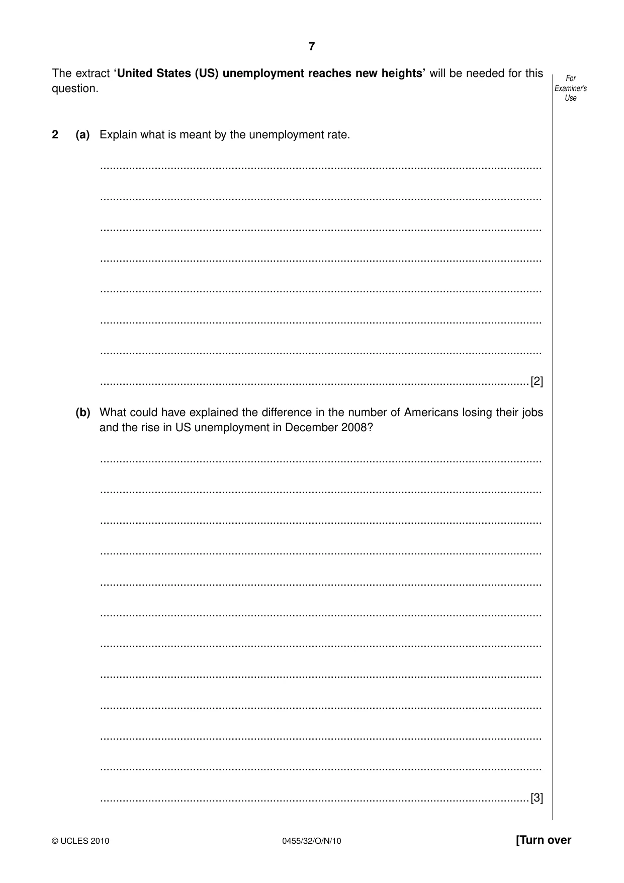 Cambridge IGCSE Economics 0455 2010 Oct/Nov Paper 3 · Variant 2 question paper, page 7 of 12