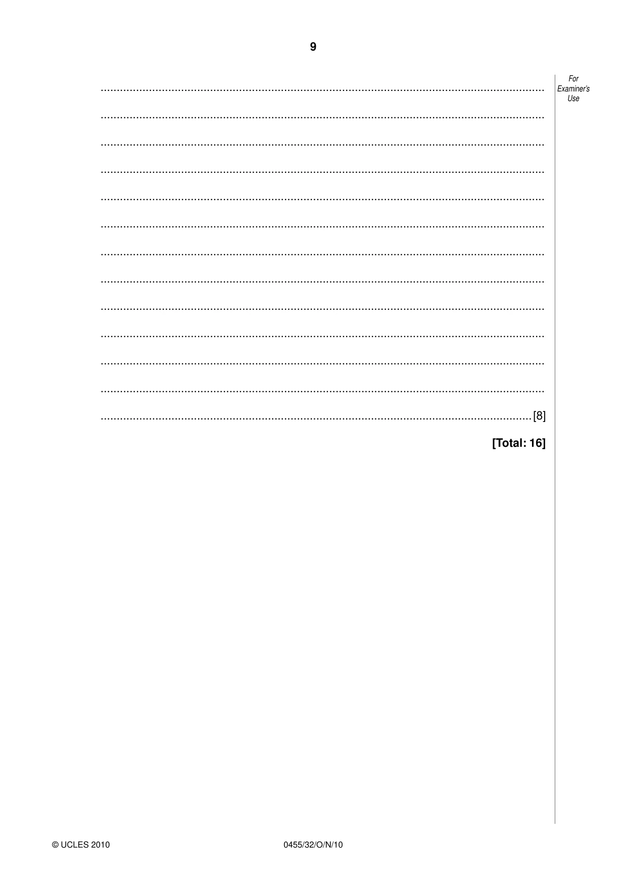 Cambridge IGCSE Economics 0455 2010 Oct/Nov Paper 3 · Variant 2 question paper, page 9 of 12