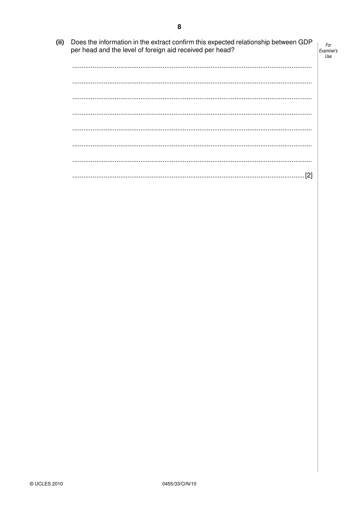 Cambridge IGCSE Economics 0455 2010 Oct/Nov Paper 3 · Variant 3 question paper, page 8 of 12
