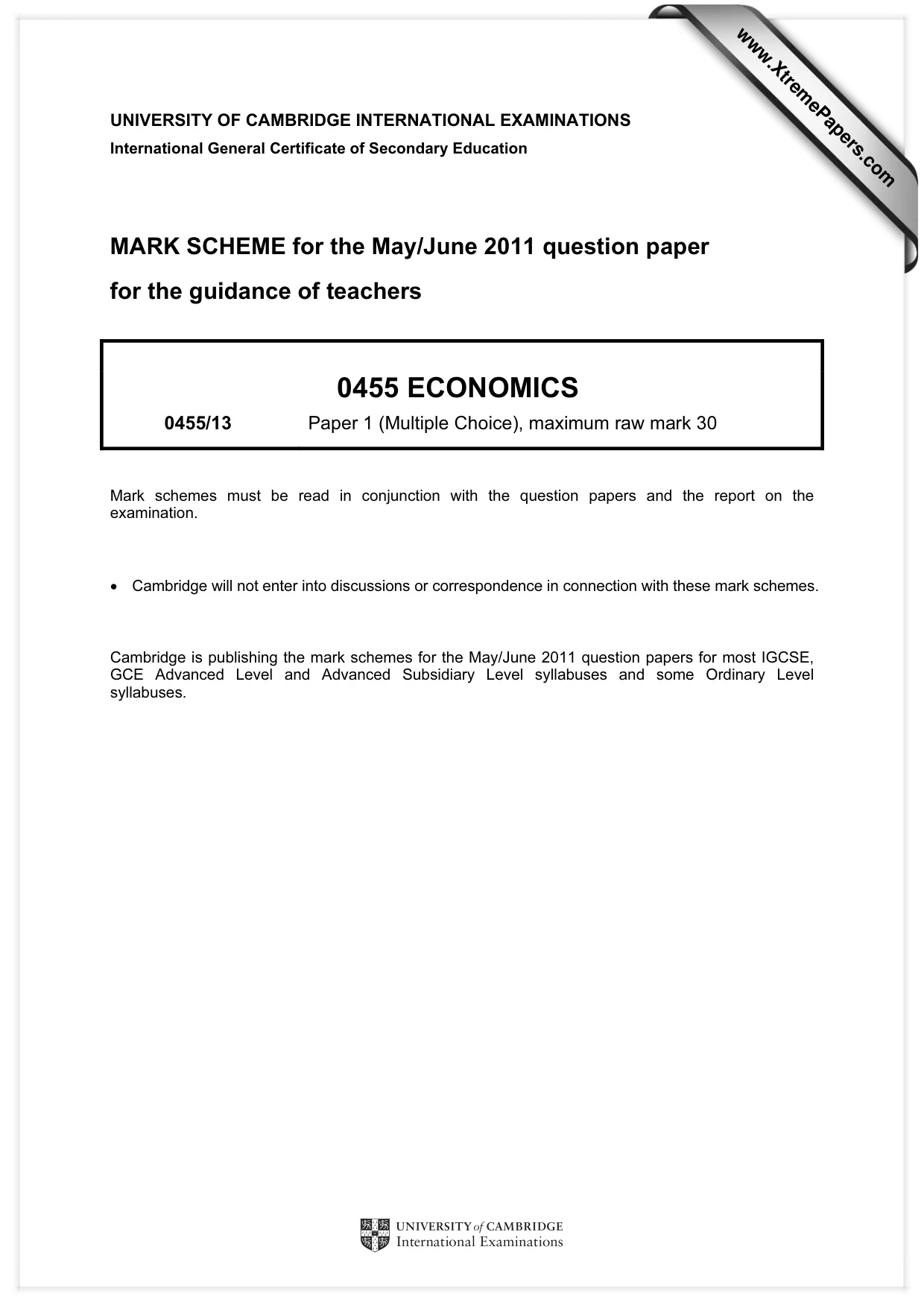 Mark scheme, page 1 of 2