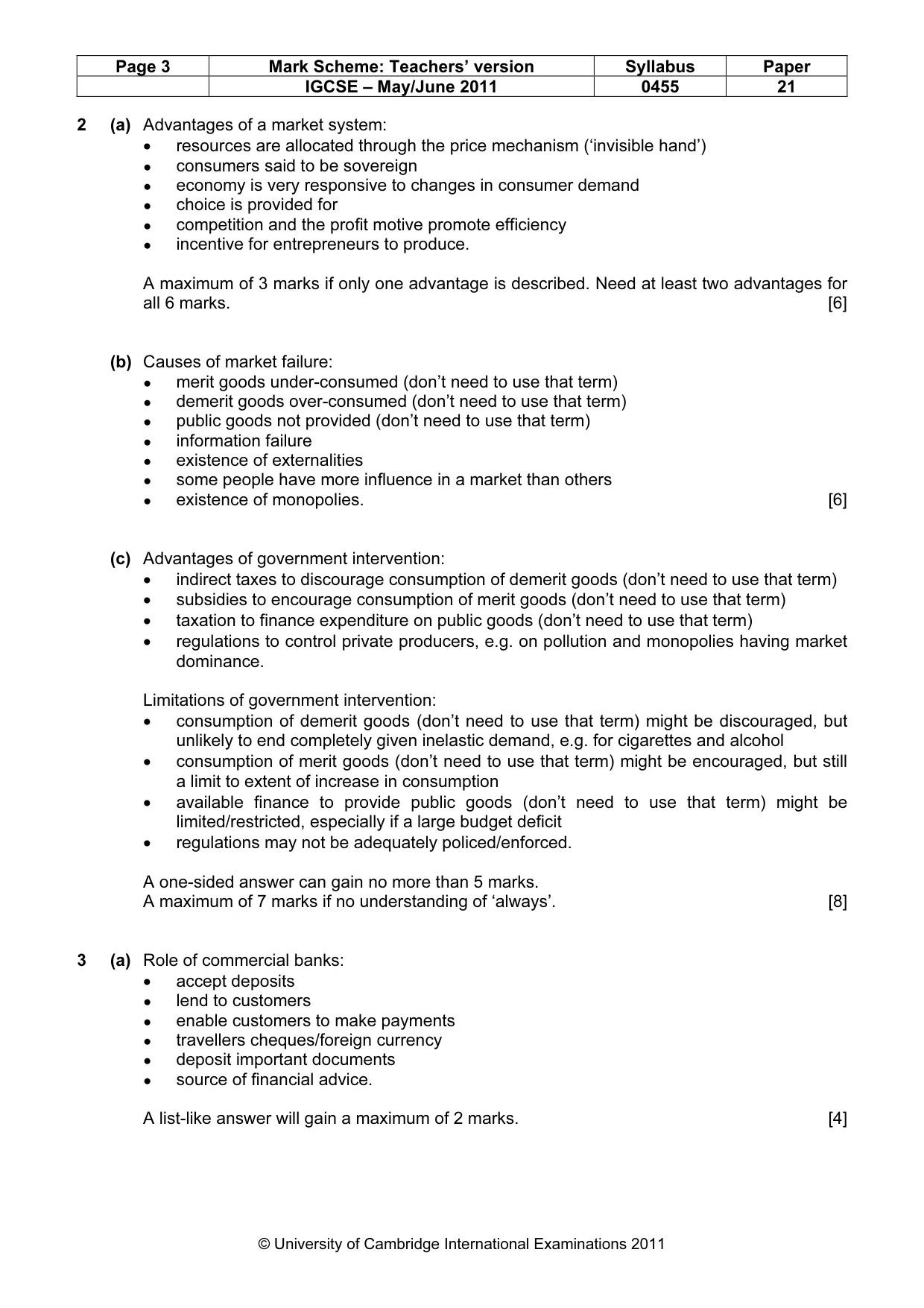 Mark scheme, page 3 of 8