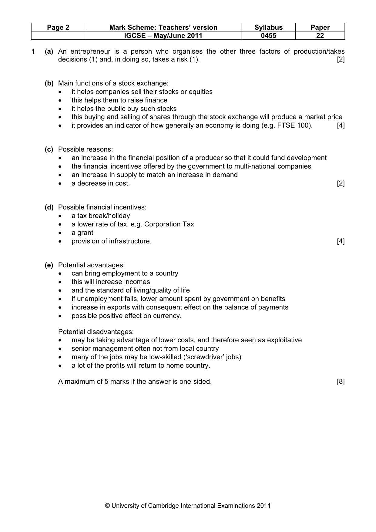 Mark scheme, page 2 of 8