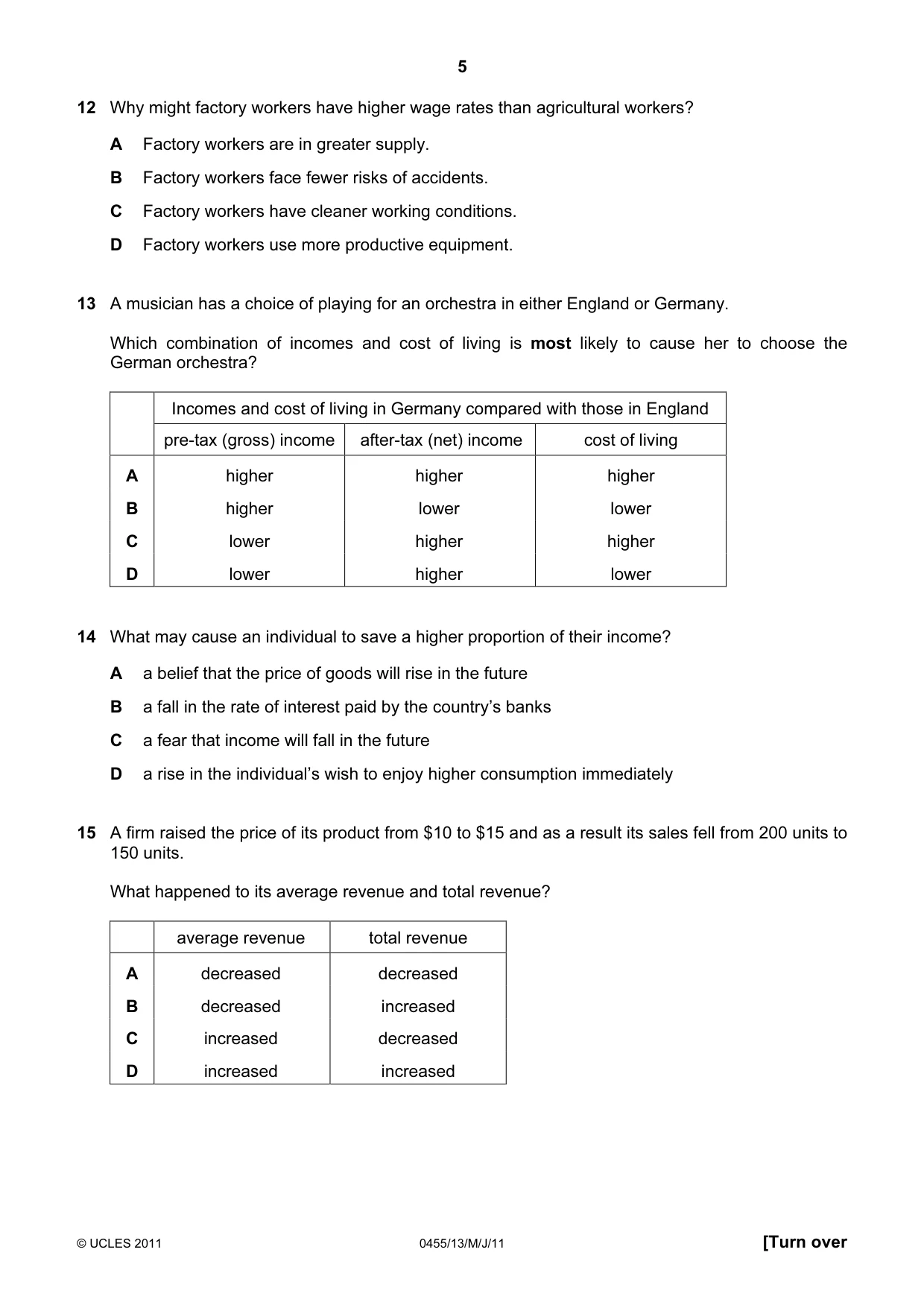 Cambridge IGCSE Economics 0455 2011 May/June Paper 1 · Variant 3 question paper, page 5 of 12