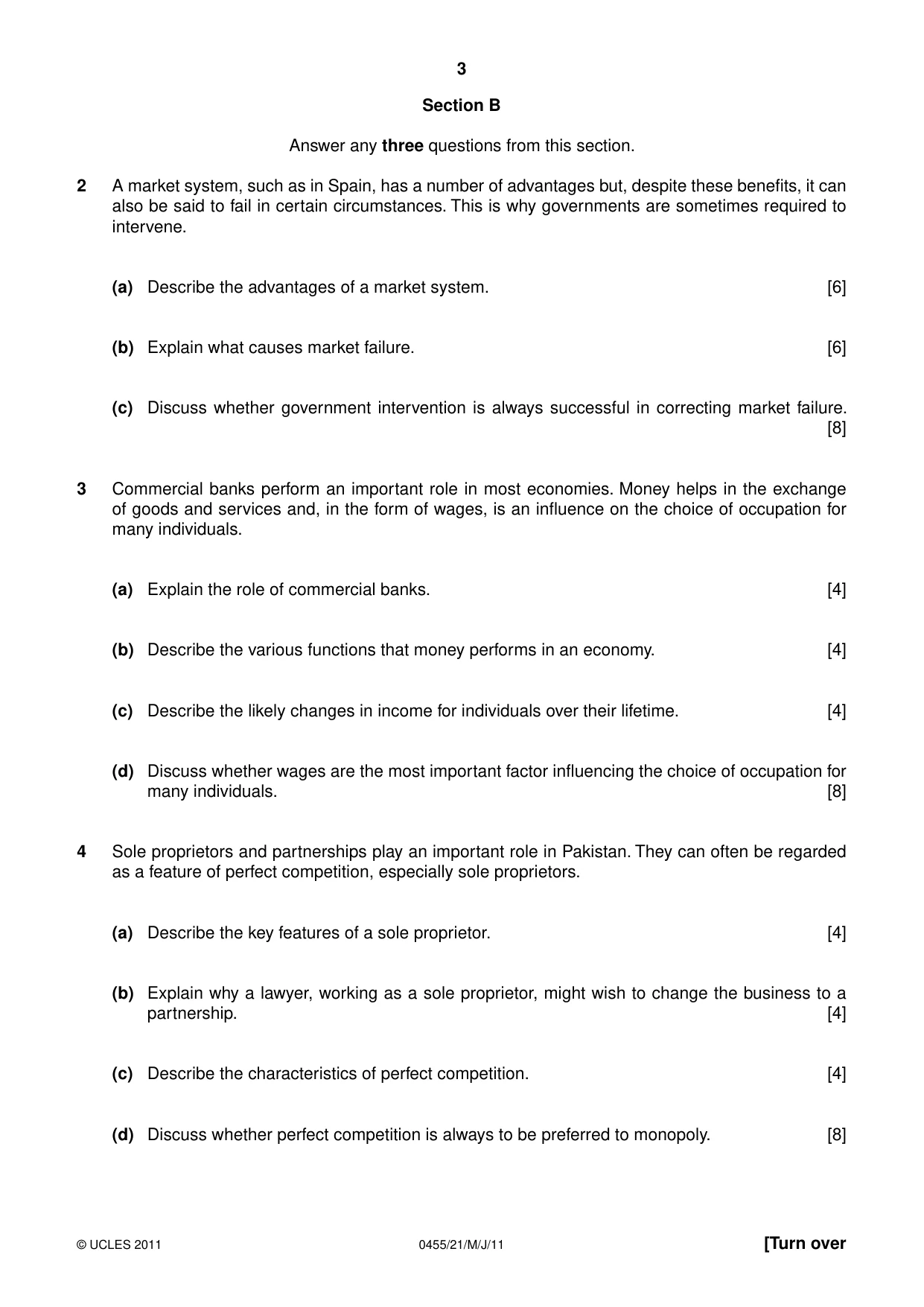 Cambridge IGCSE Economics 0455 2011 May/June Paper 2 · Variant 1 question paper, page 3 of 4