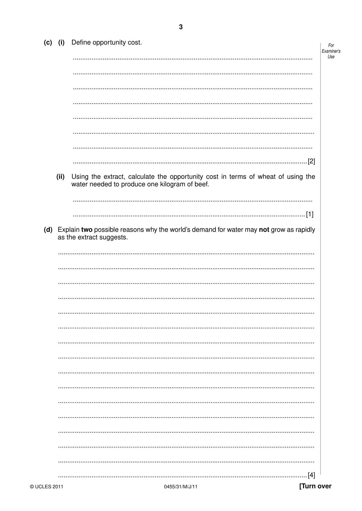 Cambridge IGCSE Economics 0455 2011 May/June Paper 3 · Variant 1 question paper, page 3 of 8