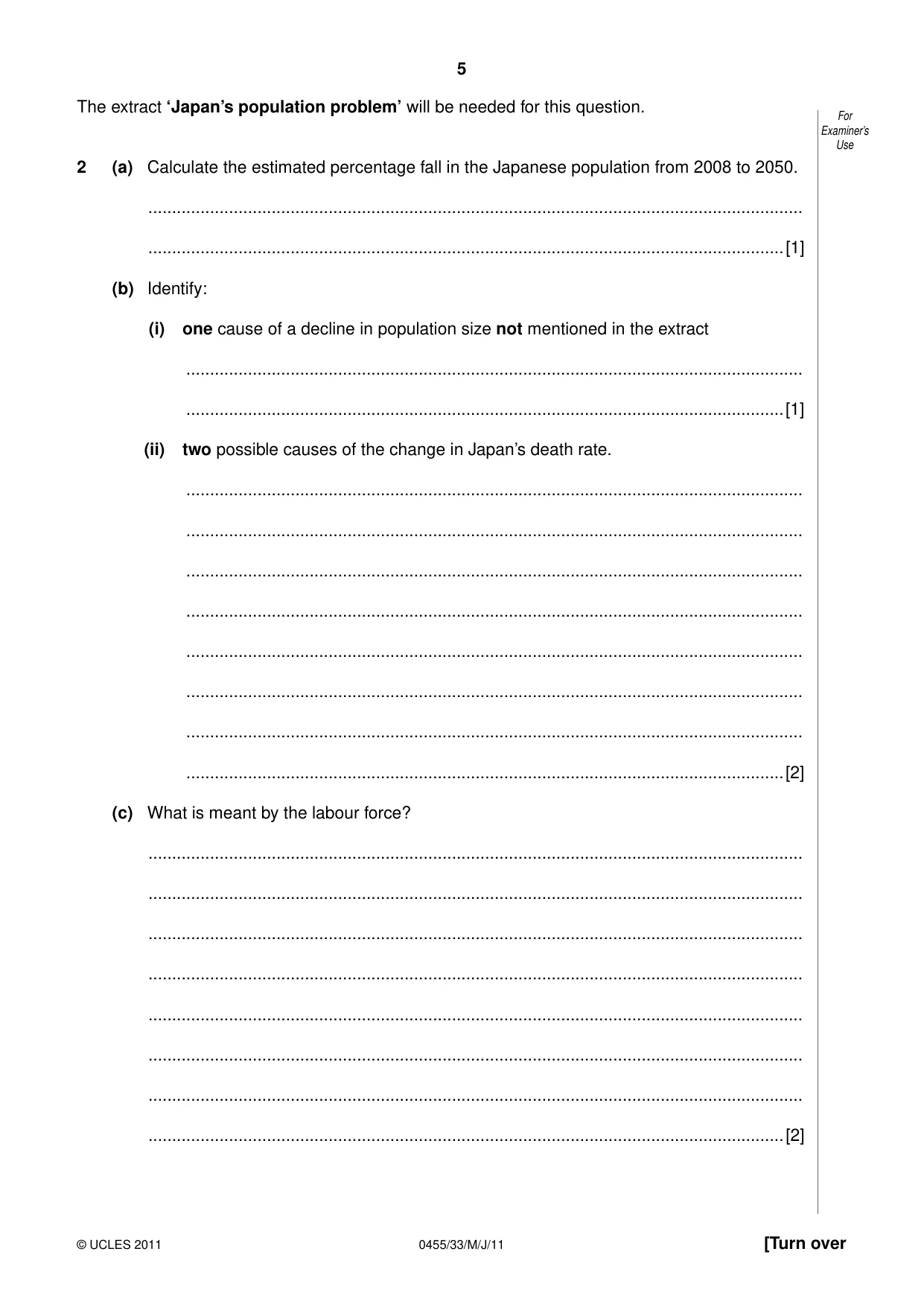 Cambridge IGCSE Economics 0455 2011 May/June Paper 3 · Variant 3 question paper, page 5 of 8
