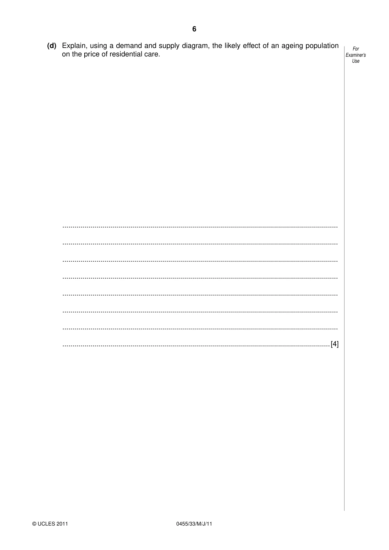 Cambridge IGCSE Economics 0455 2011 May/June Paper 3 · Variant 3 question paper, page 6 of 8