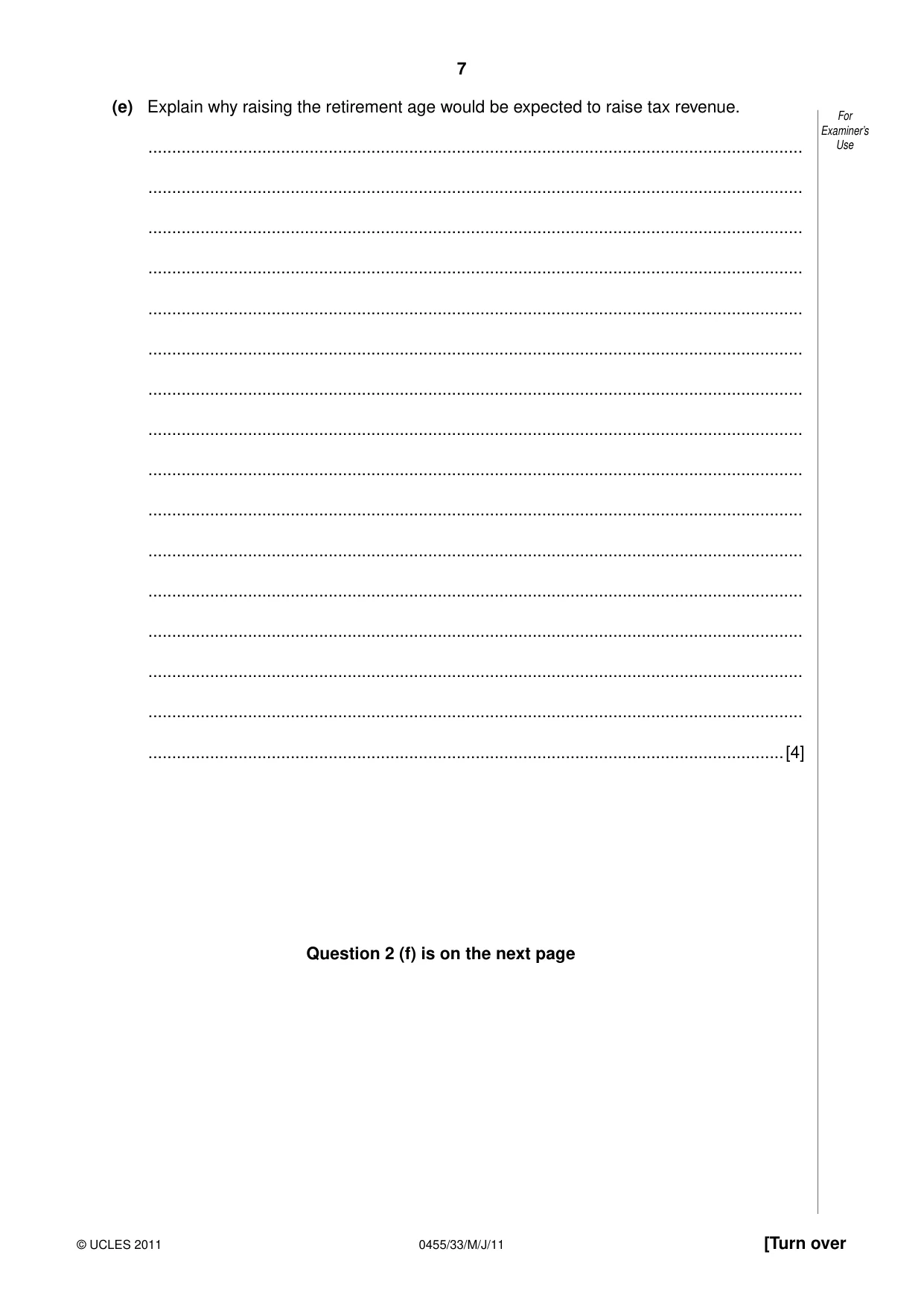 Cambridge IGCSE Economics 0455 2011 May/June Paper 3 · Variant 3 question paper, page 7 of 8