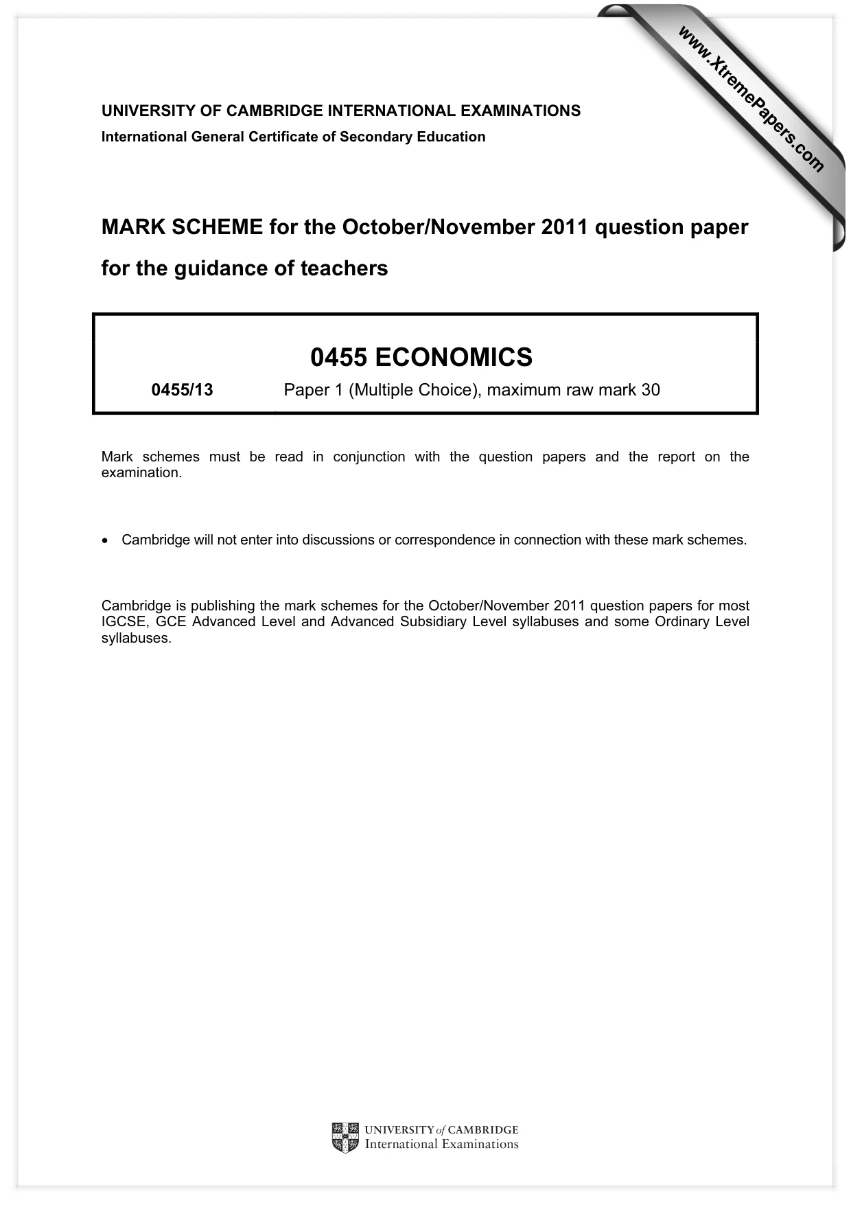 Mark scheme, page 1 of 2