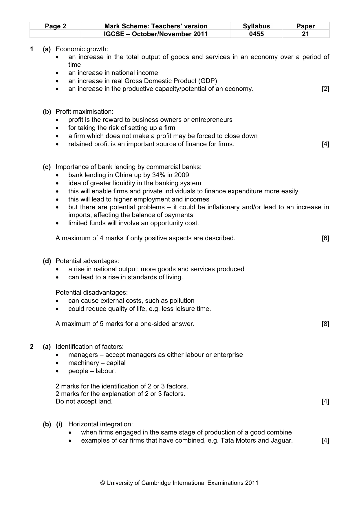 Mark scheme, page 2 of 7