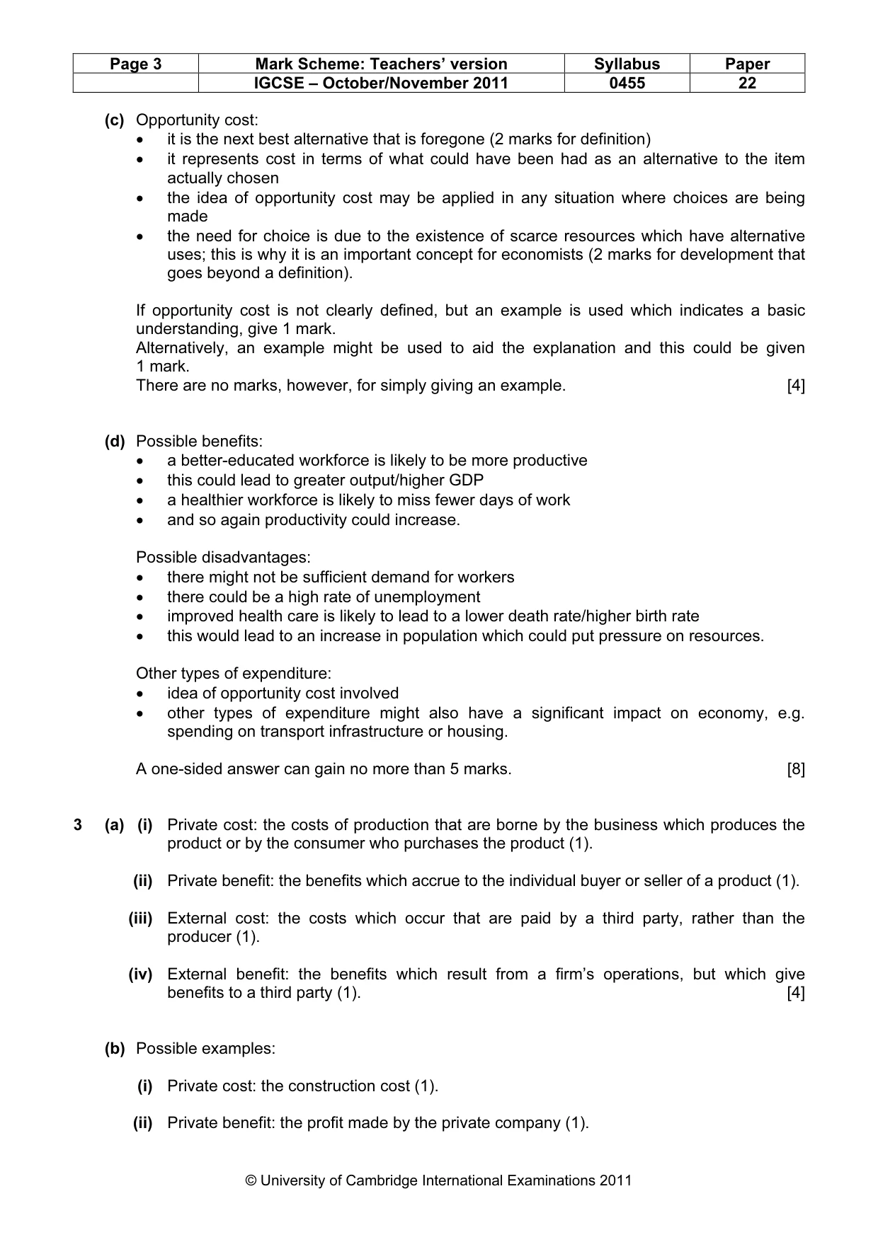 Mark scheme, page 3 of 8