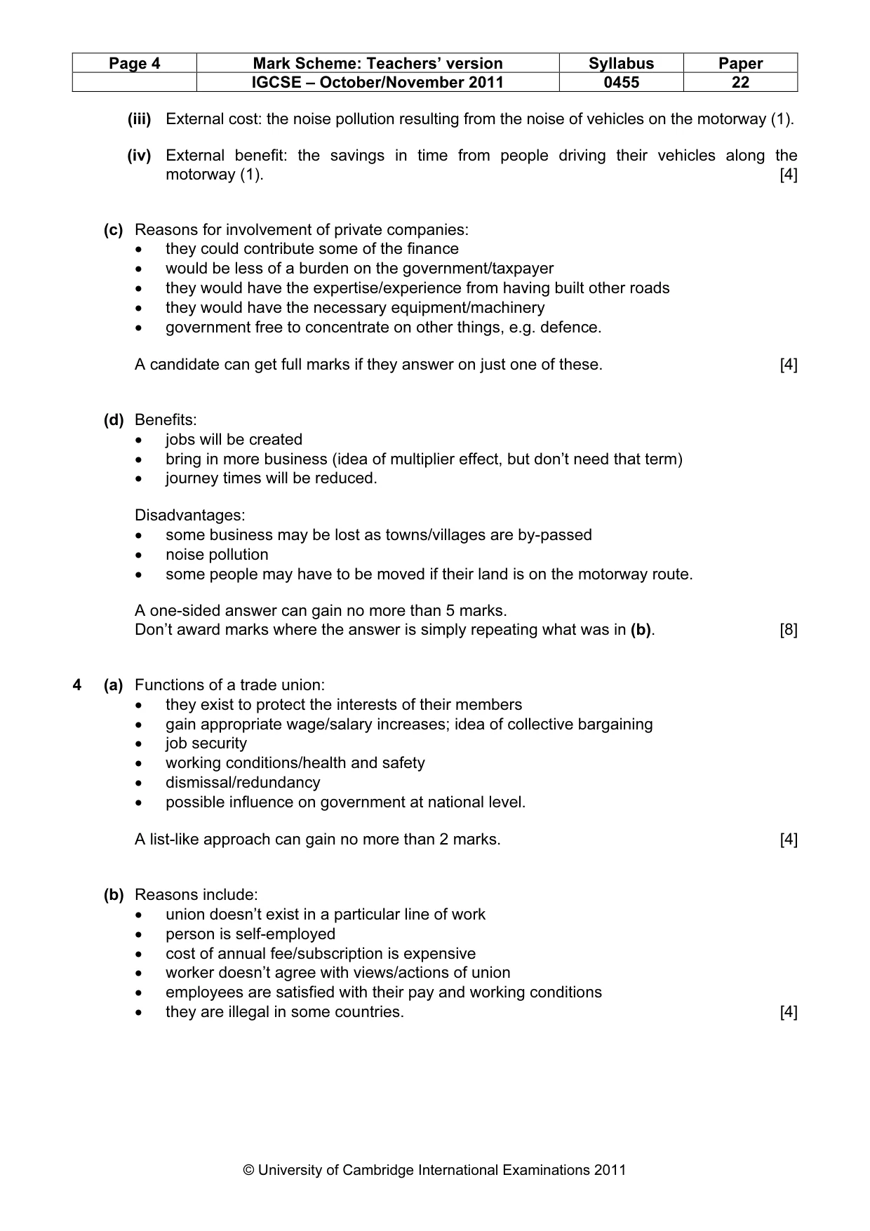 Mark scheme, page 4 of 8