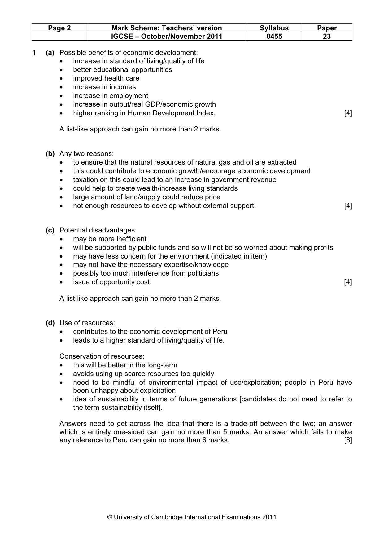 Mark scheme, page 2 of 8