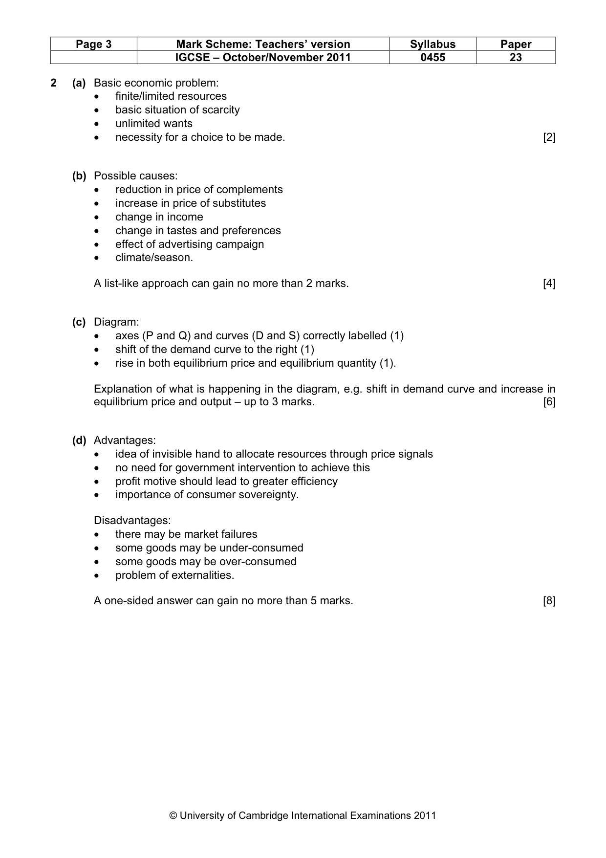 Mark scheme, page 3 of 8