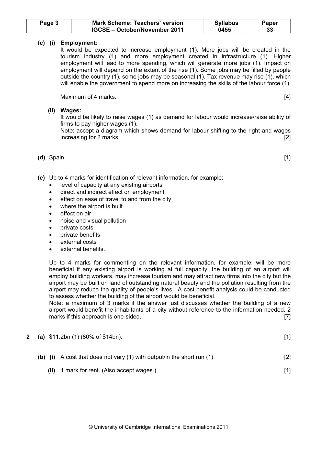 Mark scheme, page 3 of 4