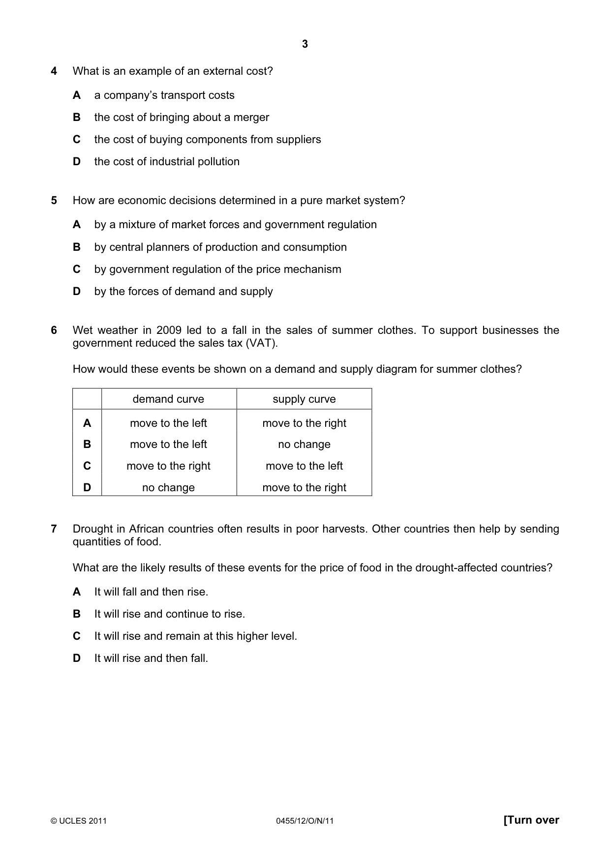Cambridge IGCSE Economics 0455 2011 Oct/Nov Paper 1 · Variant 2 question paper, page 3 of 12