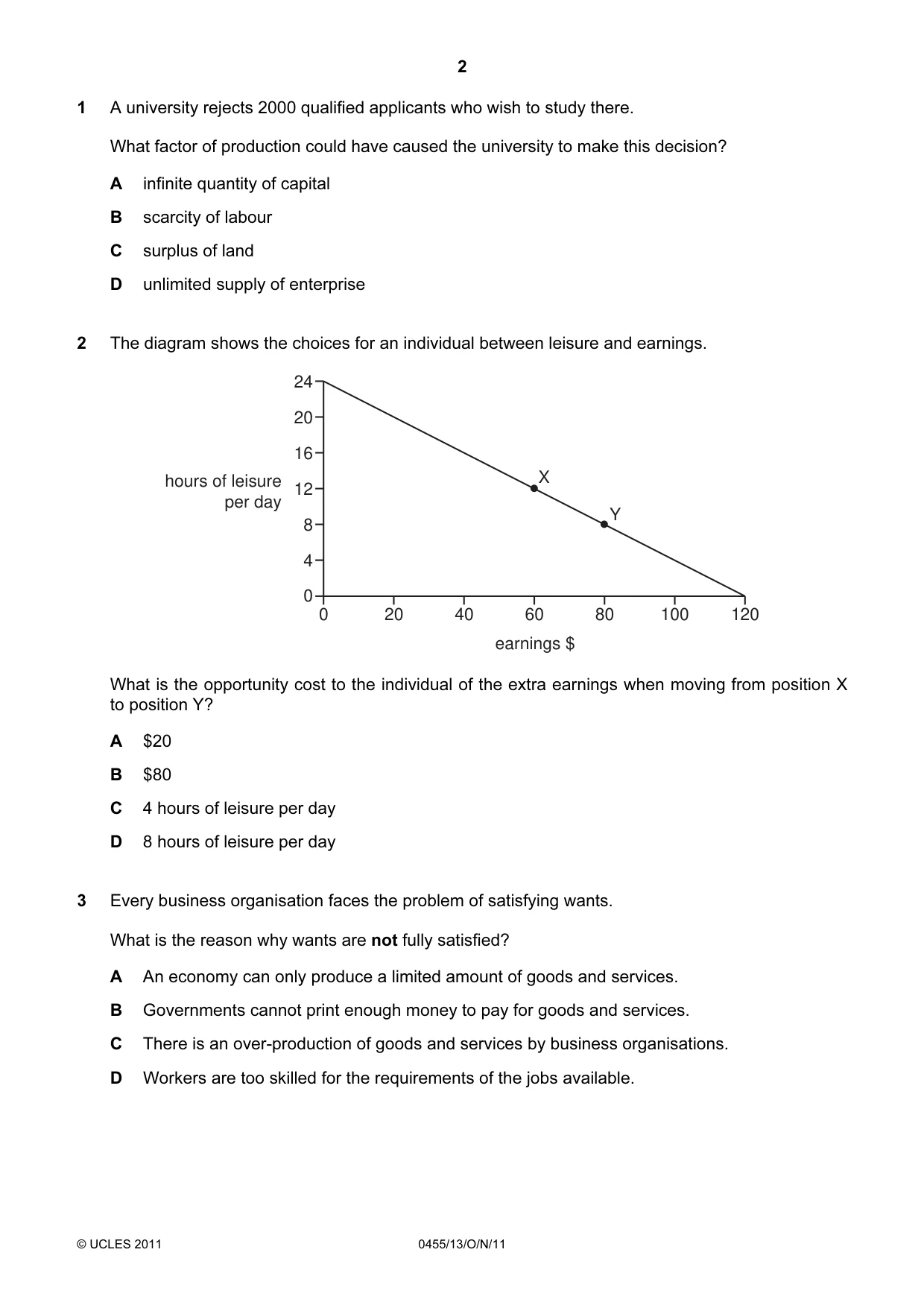 Cambridge IGCSE Economics 0455 2011 Oct/Nov Paper 1 · Variant 3 question paper, page 2 of 12