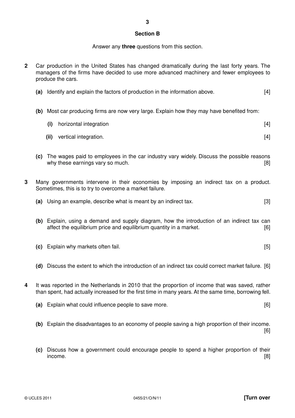 Cambridge IGCSE Economics 0455 2011 Oct/Nov Paper 2 · Variant 1 question paper, page 3 of 4