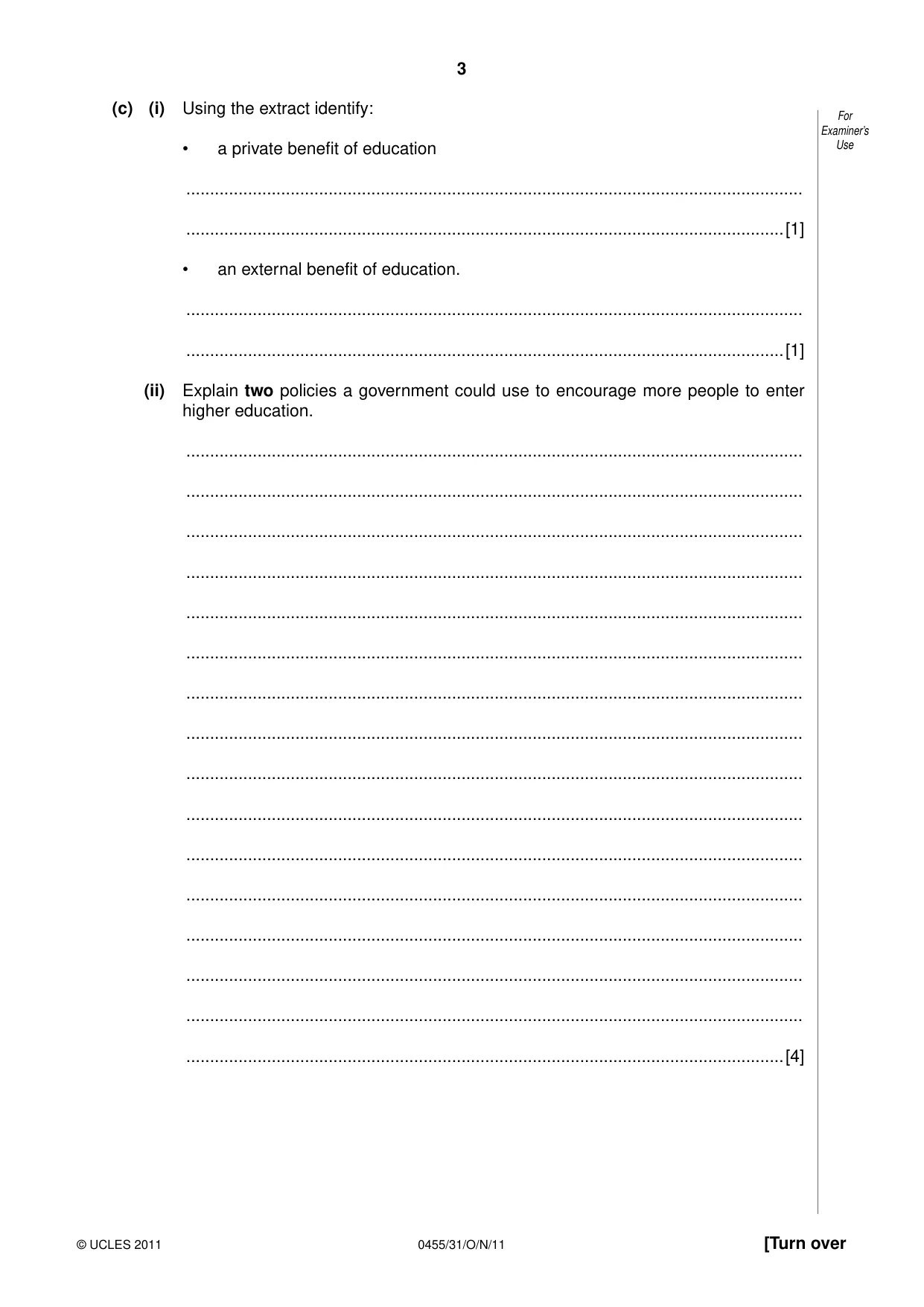 Cambridge IGCSE Economics 0455 2011 Oct/Nov Paper 3 · Variant 1 question paper, page 3 of 8