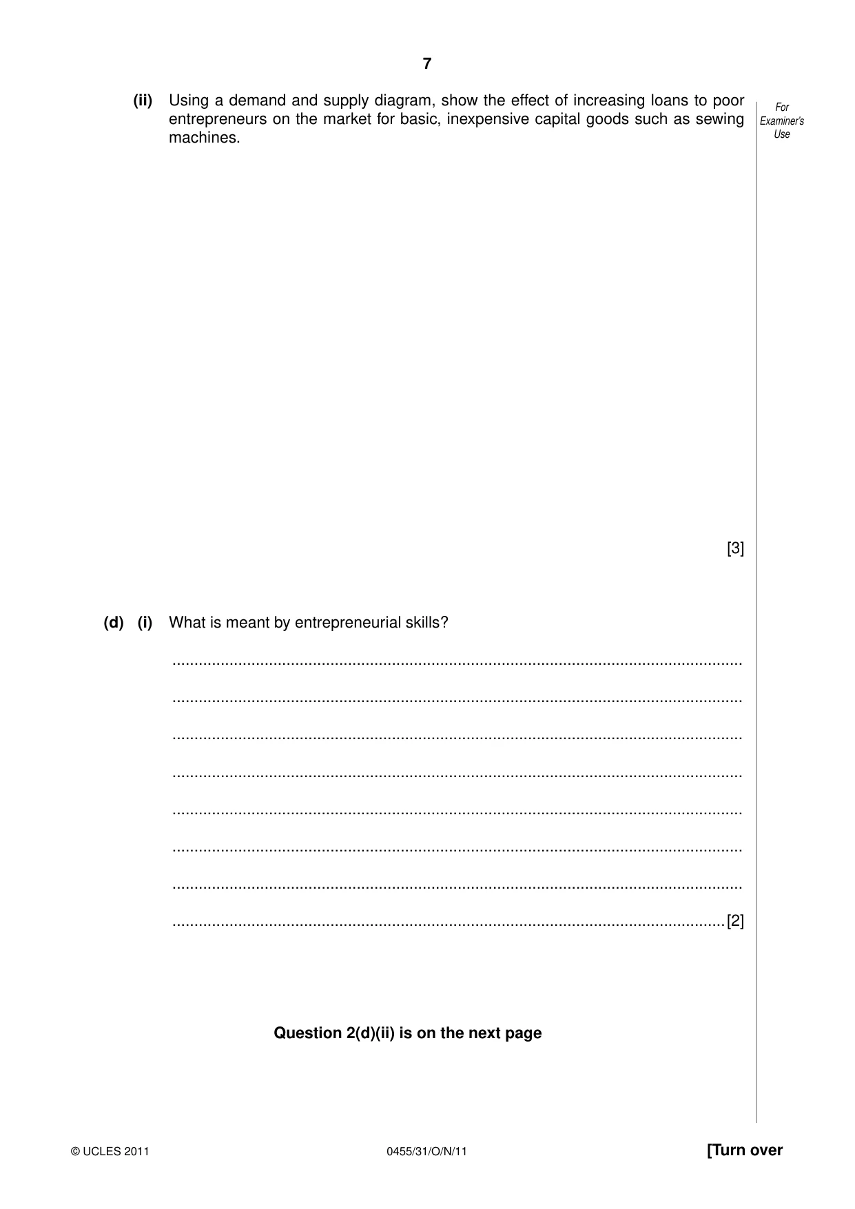 Cambridge IGCSE Economics 0455 2011 Oct/Nov Paper 3 · Variant 1 question paper, page 7 of 8