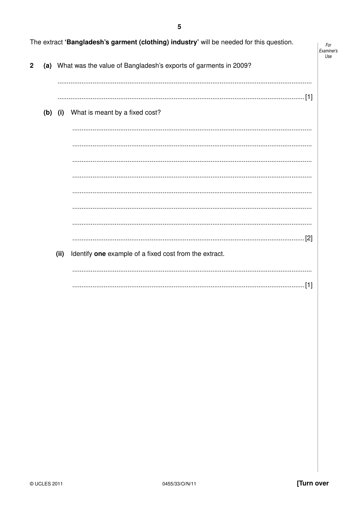 Cambridge IGCSE Economics 0455 2011 Oct/Nov Paper 3 · Variant 3 question paper, page 5 of 8