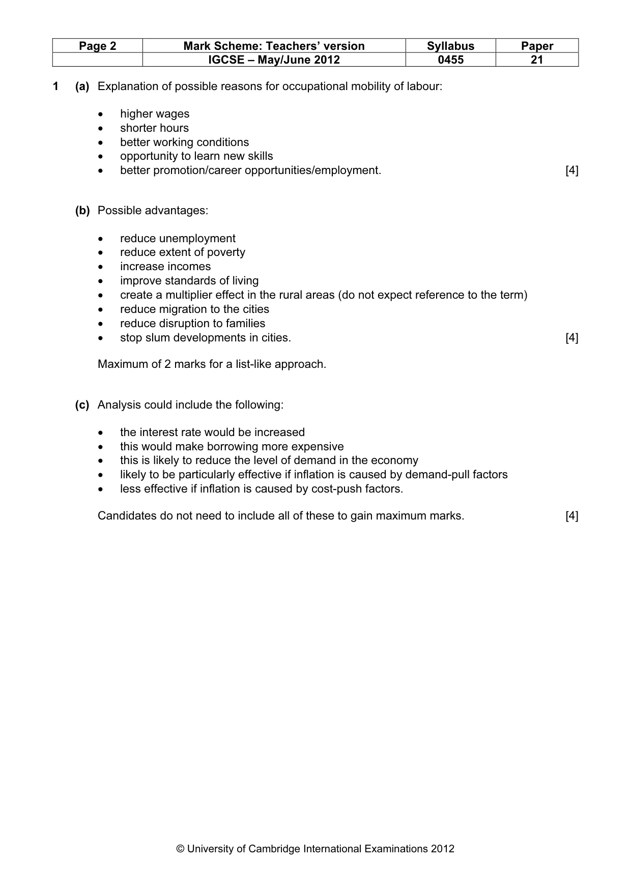 Mark scheme, page 2 of 10