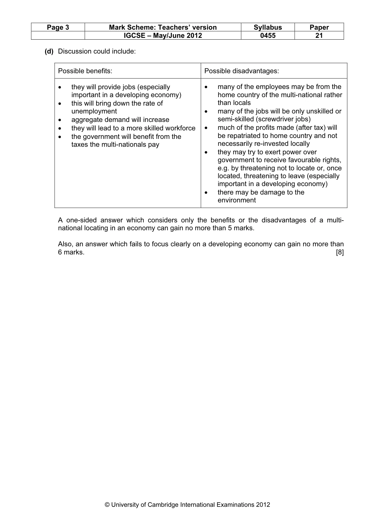 Mark scheme, page 3 of 10