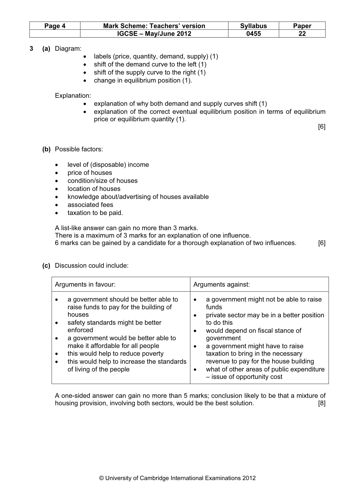 Mark scheme, page 4 of 8