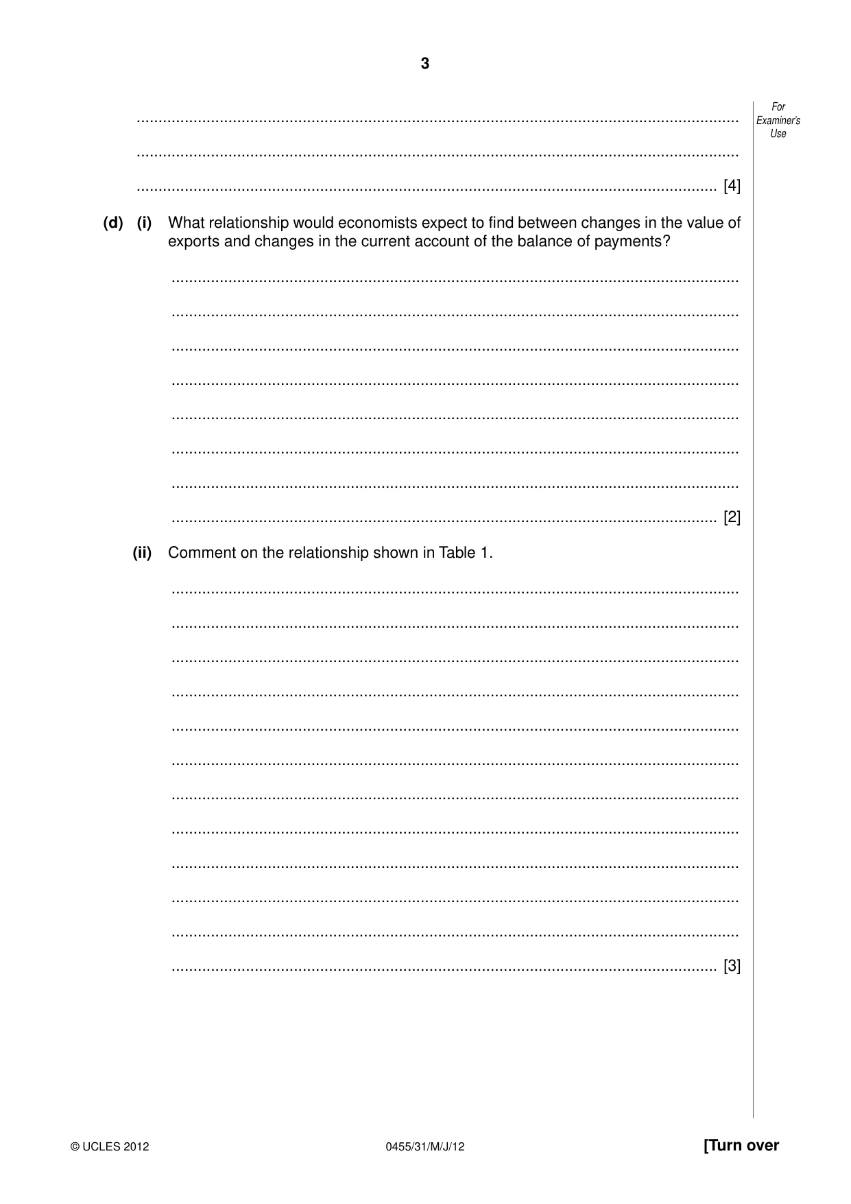Cambridge IGCSE Economics 0455 2012 May/June Paper 3 · Variant 1 question paper, page 3 of 8